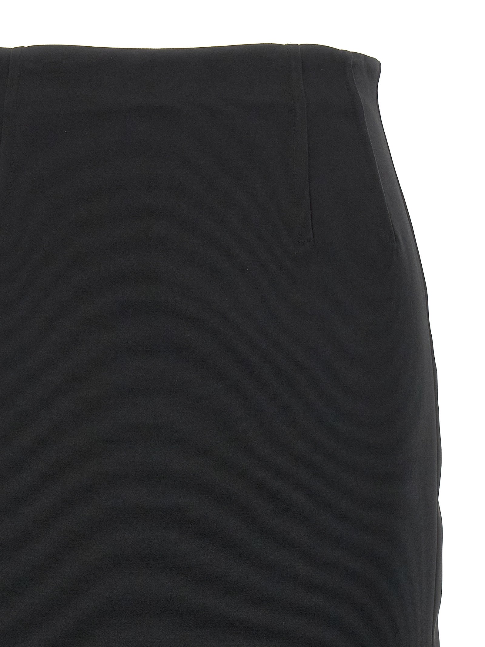 Black Viscose Midi Skirt