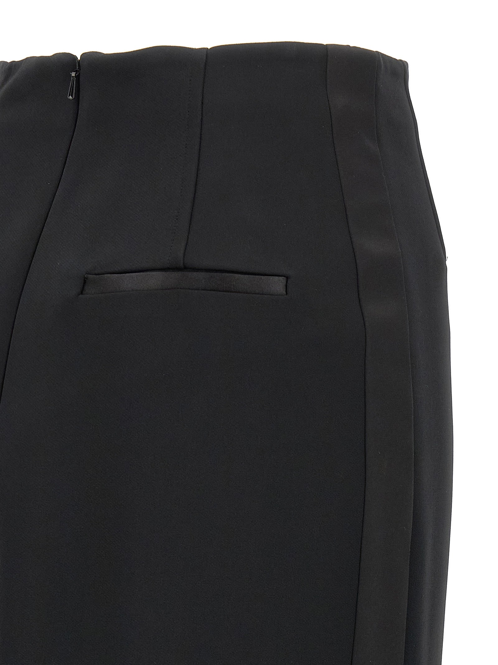 Black Viscose Midi Skirt