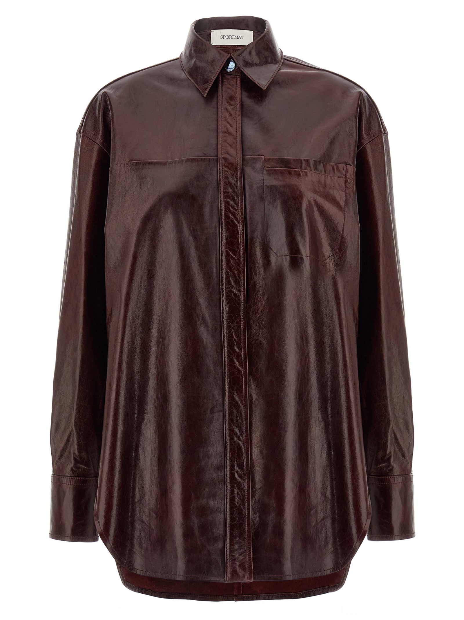 Bordeaux Lamb Leather Blouse