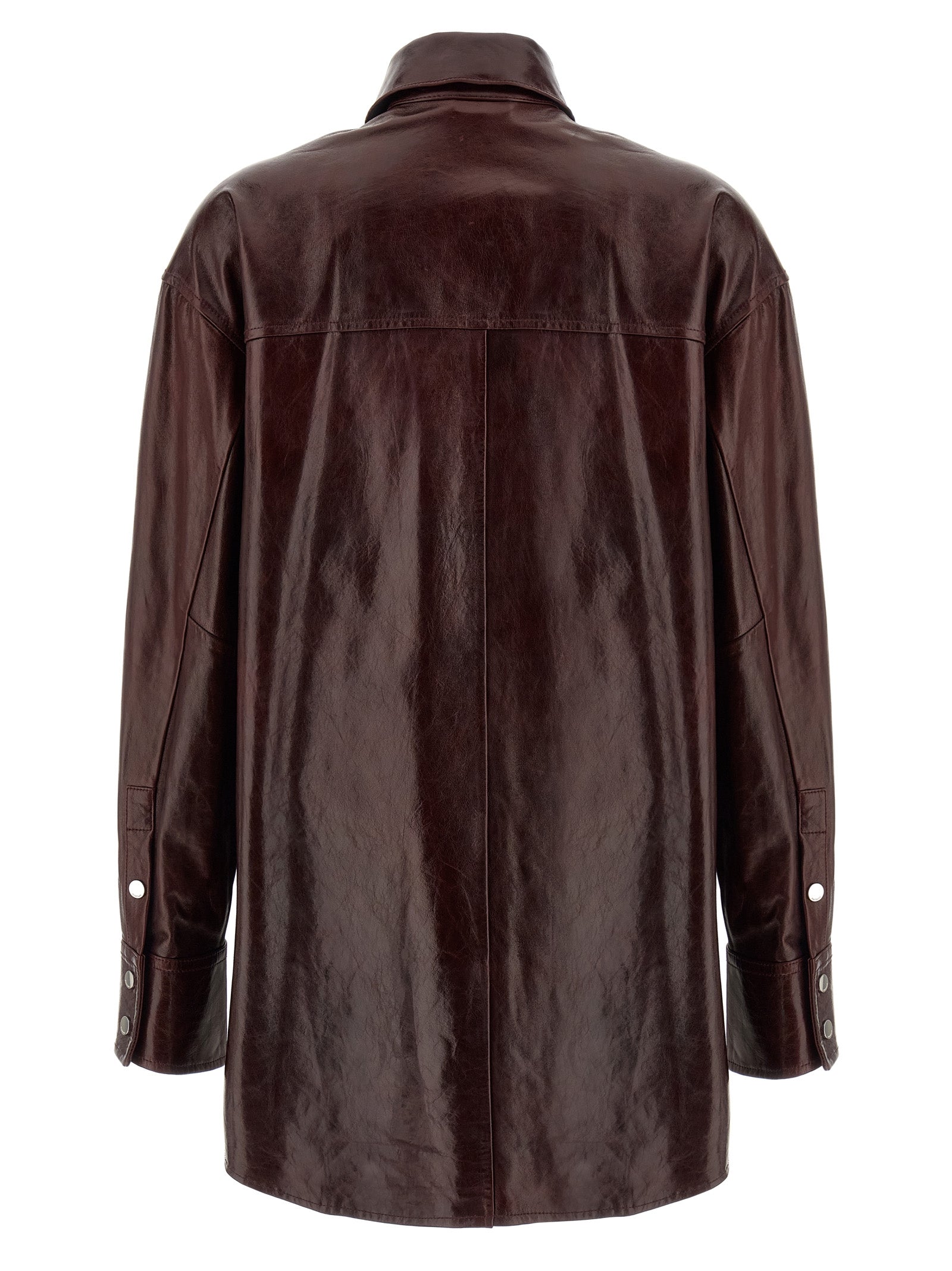 Bordeaux Lamb Leather Blouse