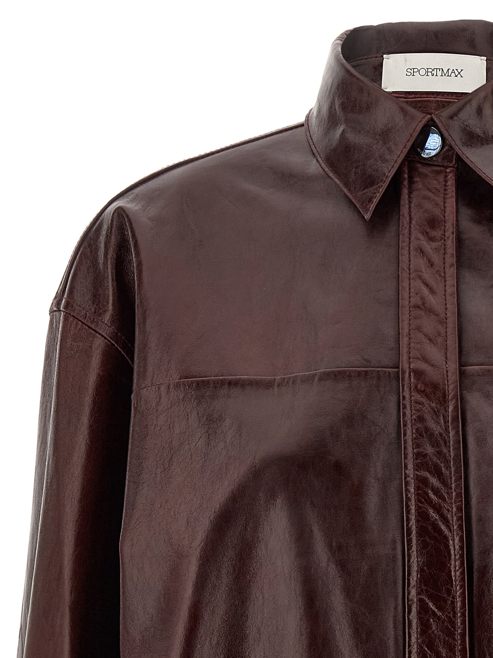 Bordeaux Lamb Leather Blouse