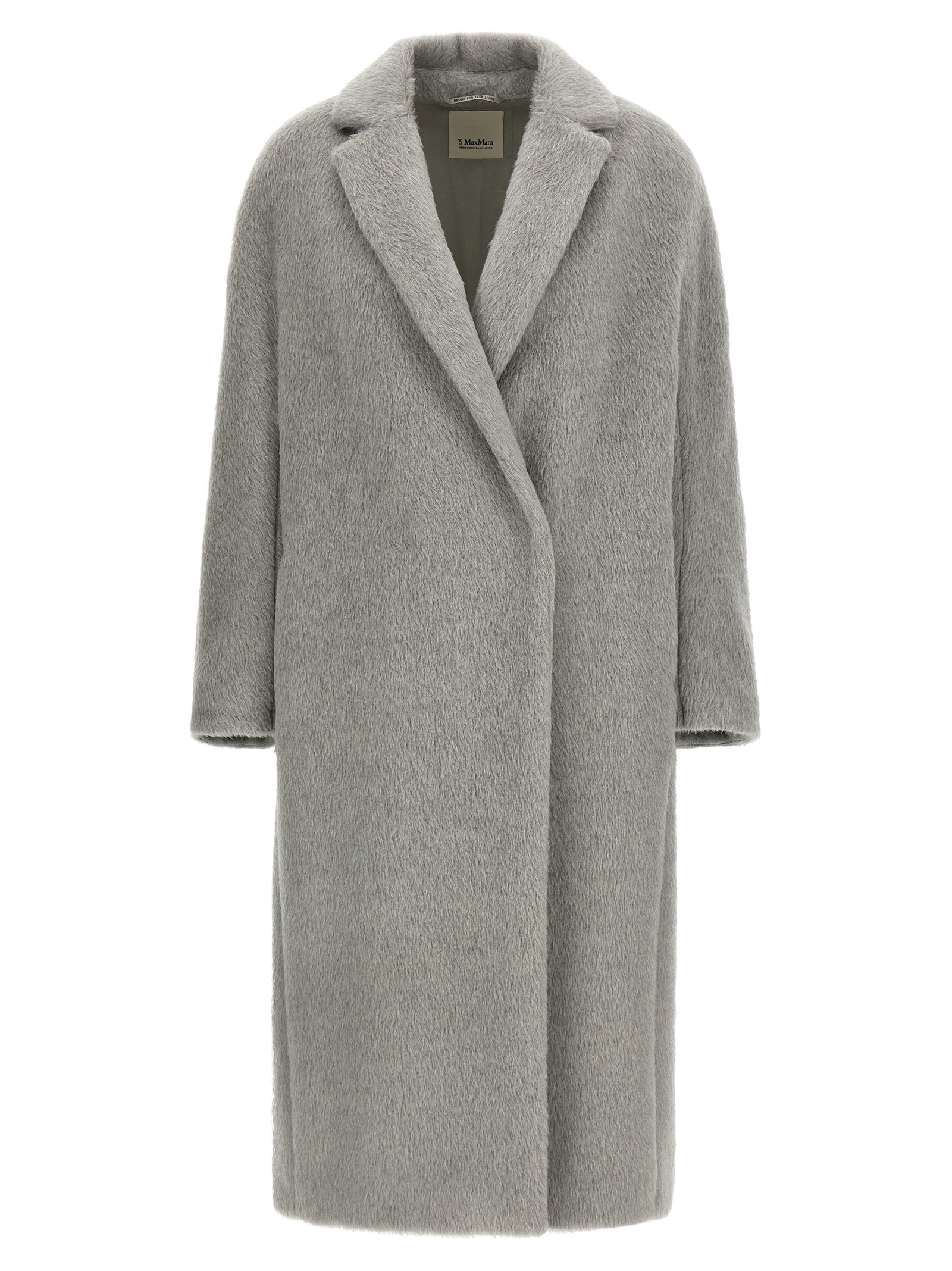 Gray Alpaca Leather Coat