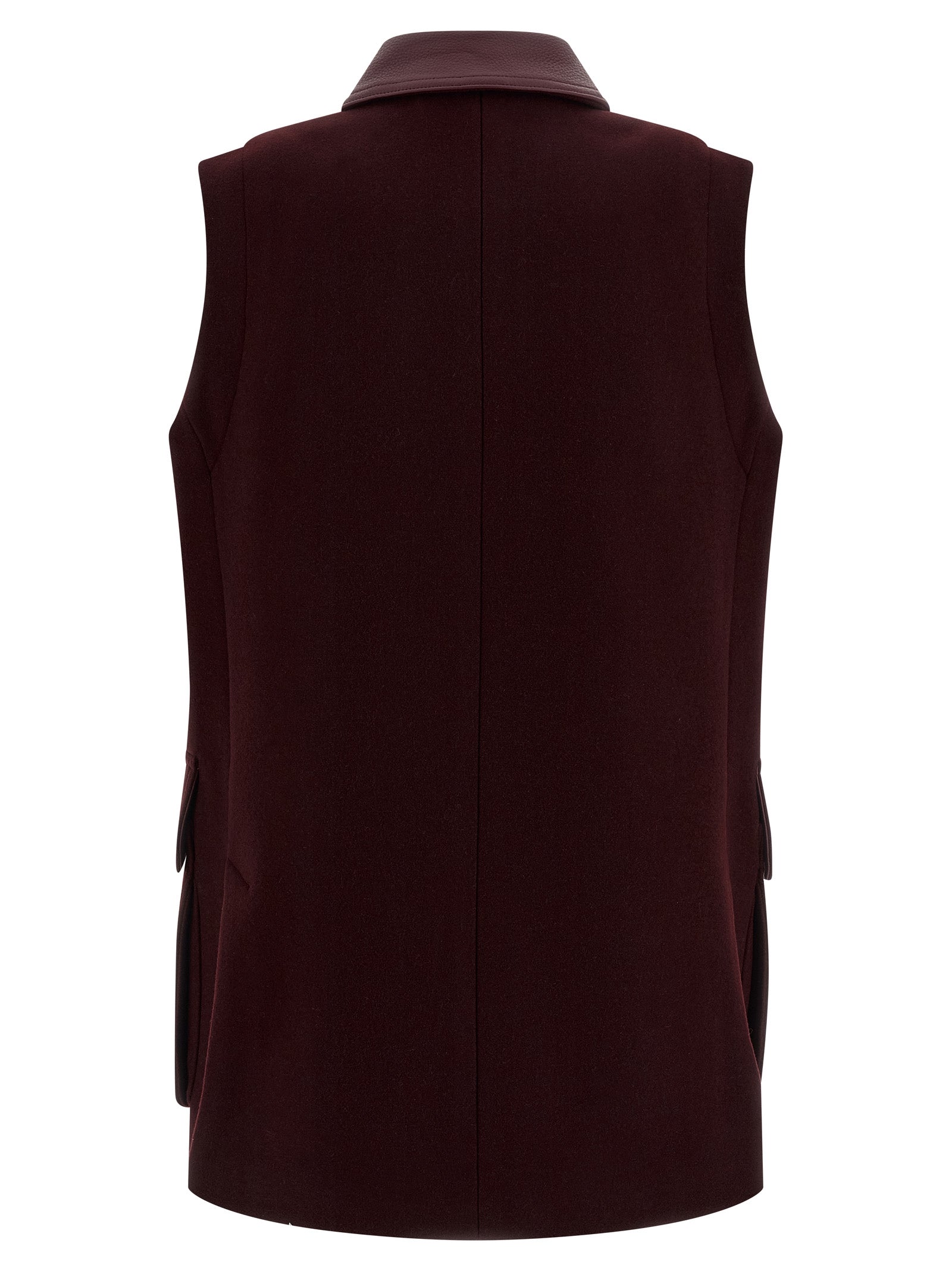 Bordeaux Virgin Wool Sleeveless Jacket