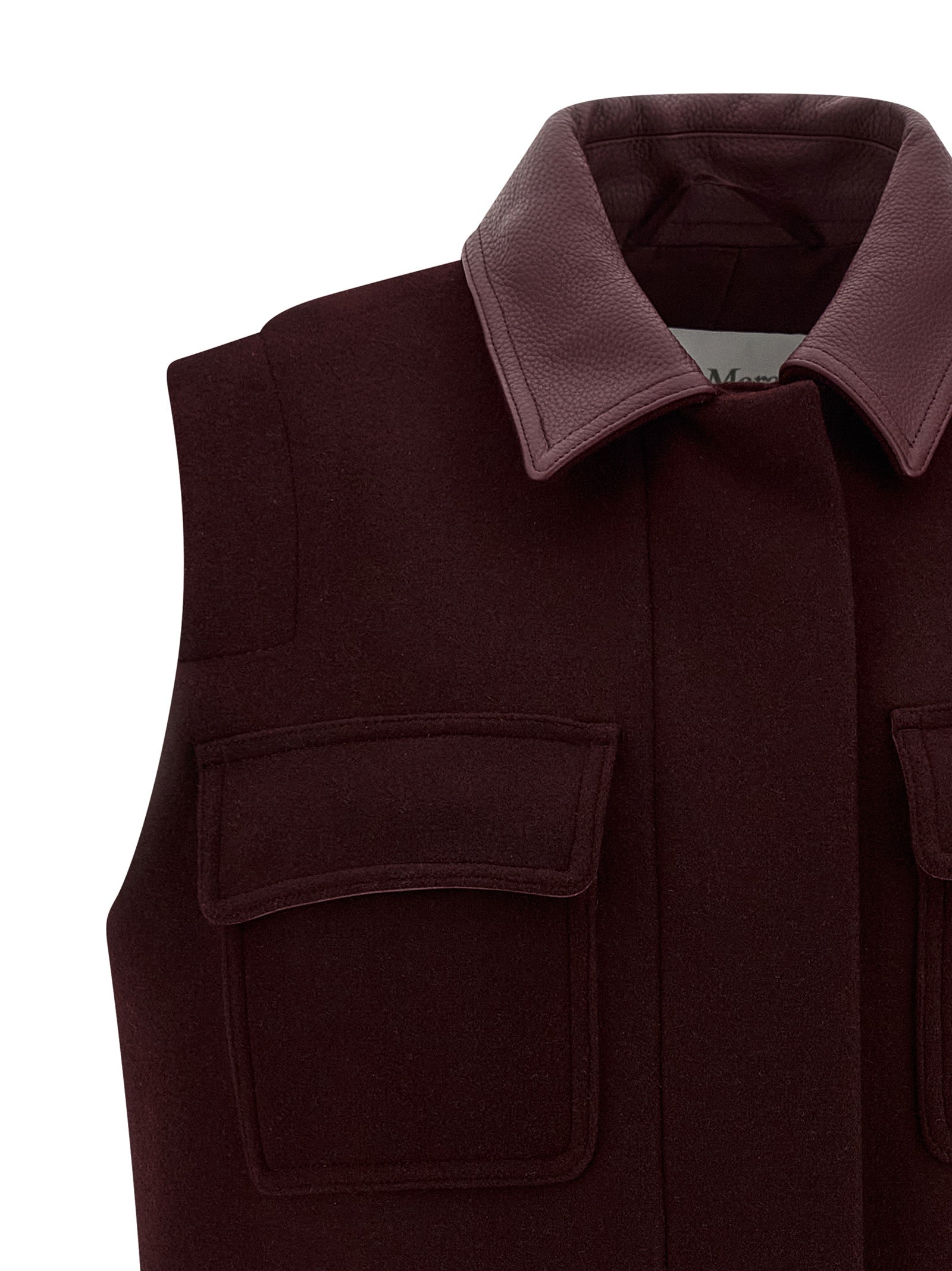 Bordeaux Virgin Wool Sleeveless Jacket