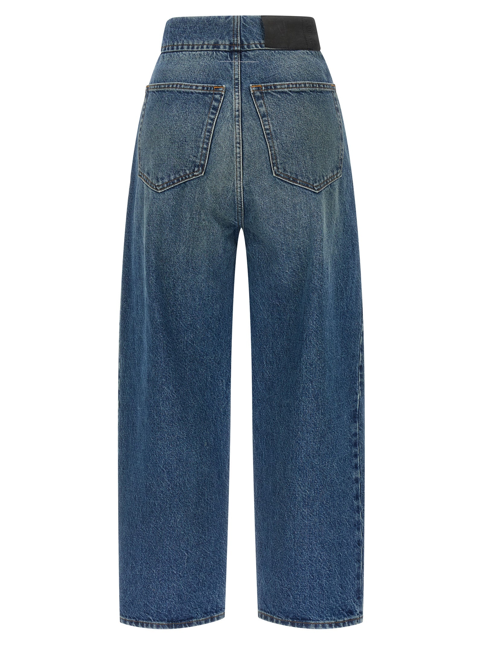 Blue Cotton Straight-Leg Jeans