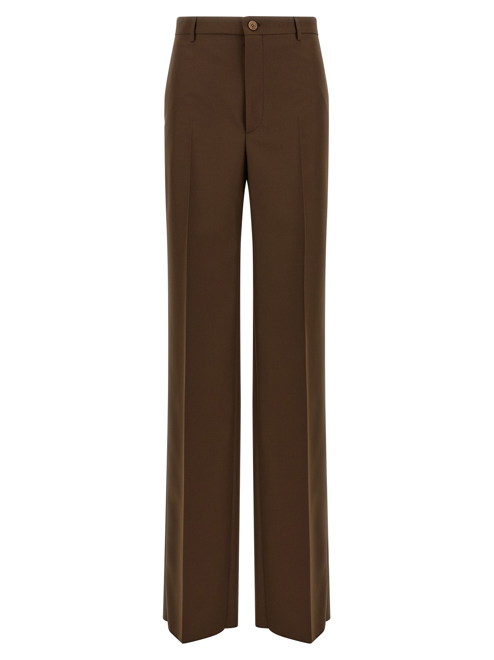 Brown Polyester Dress Pants