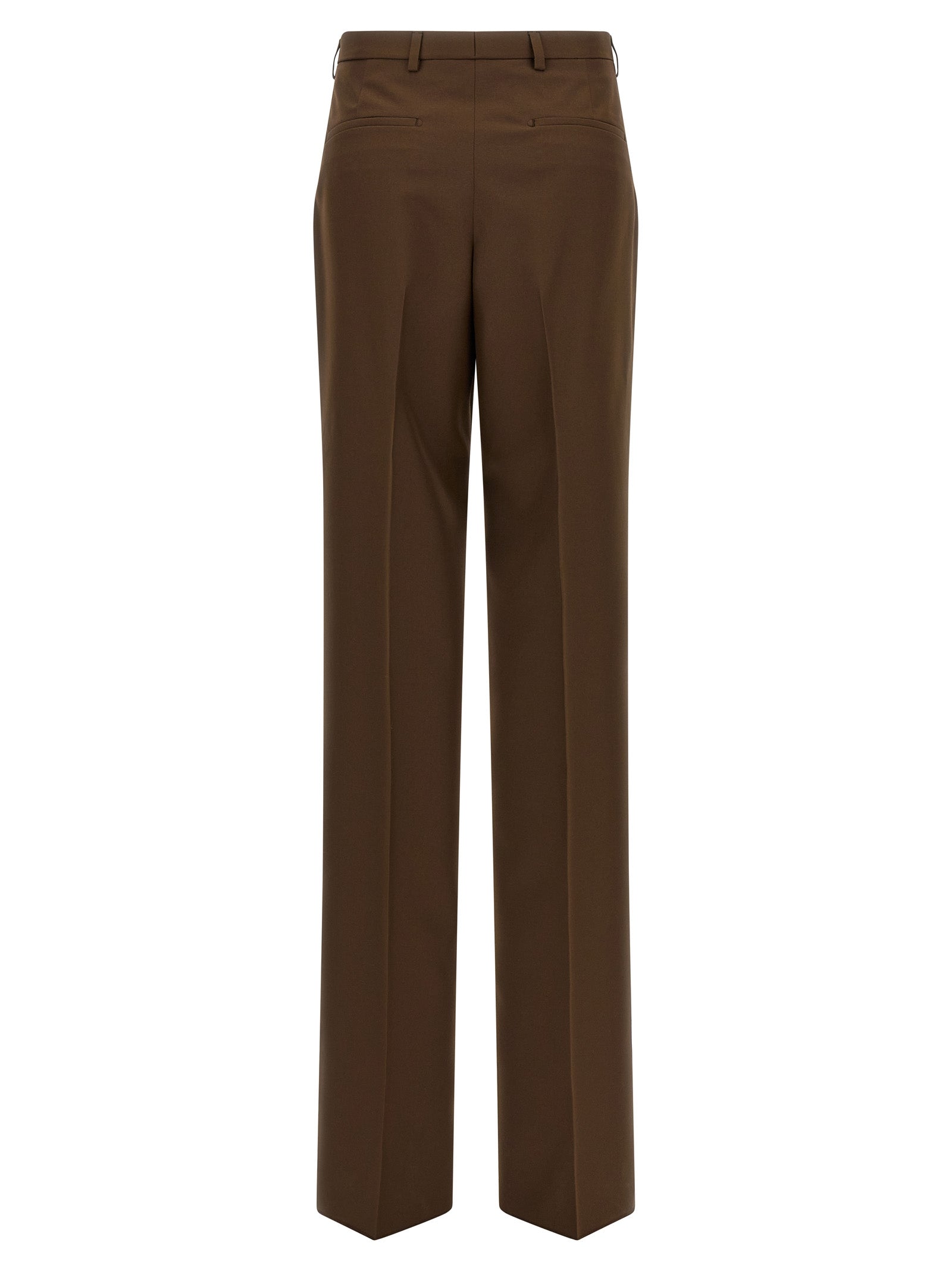 Brown Polyester Dress Pants