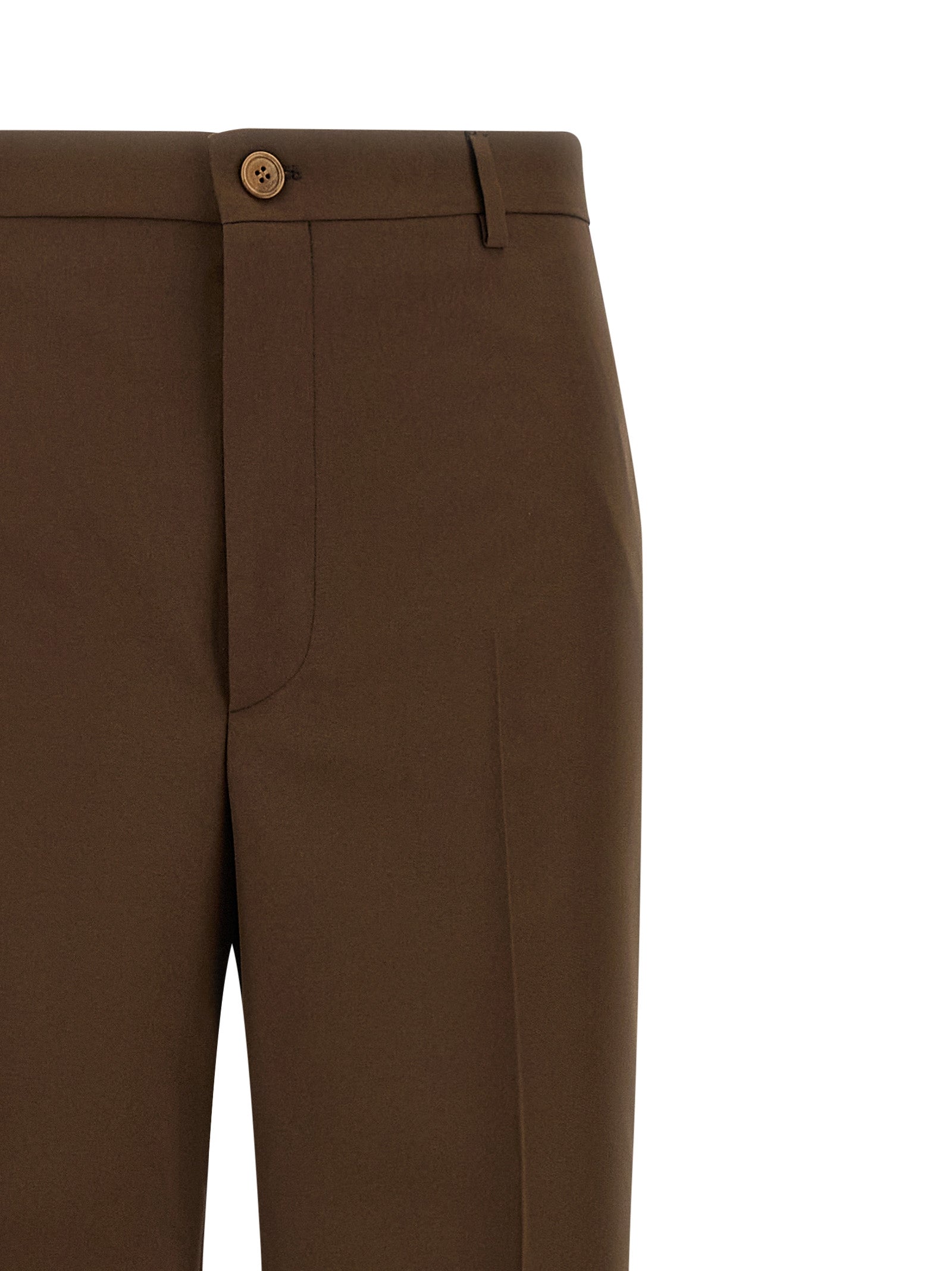 Brown Polyester Dress Pants