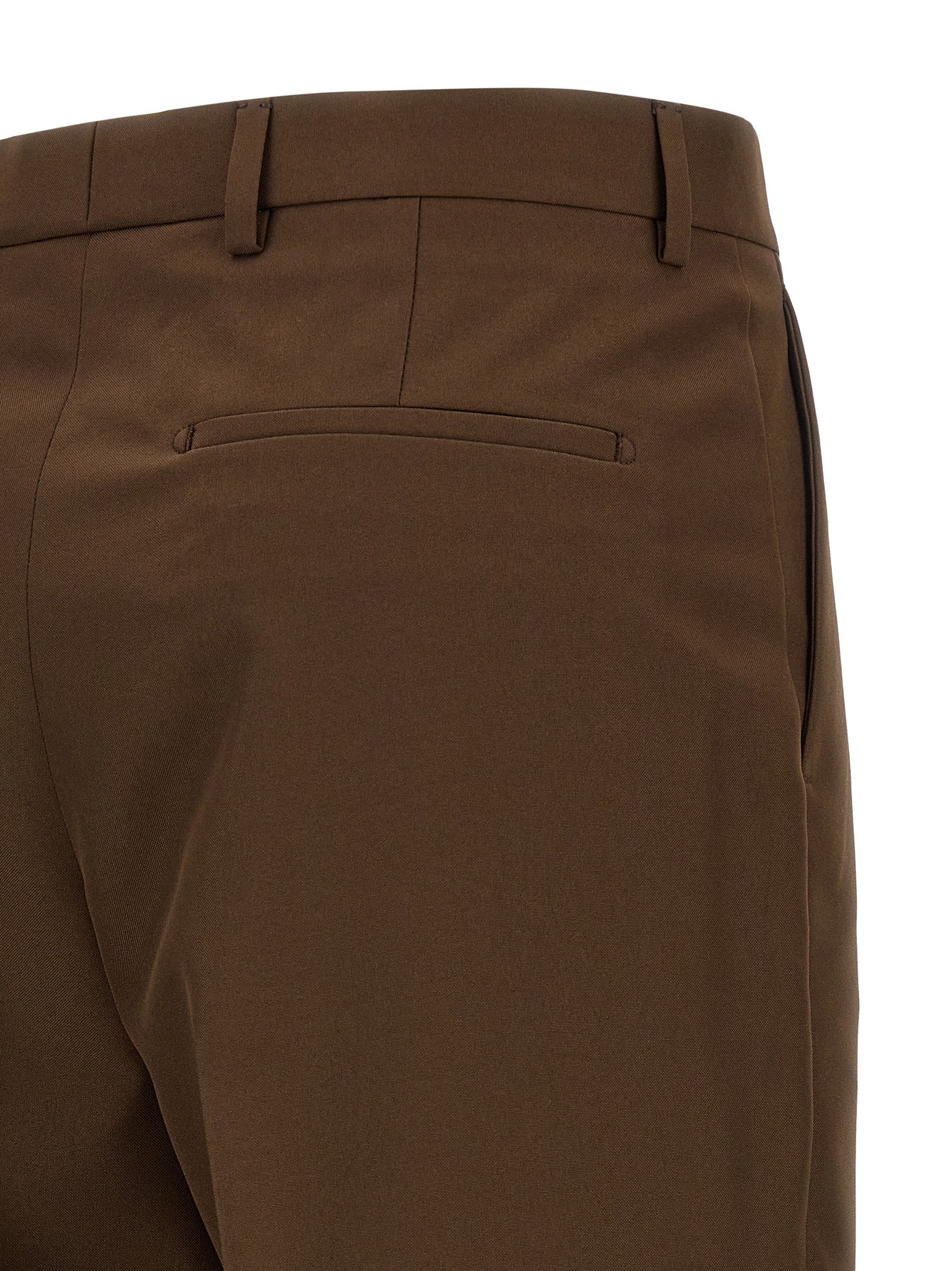 Brown Polyester Dress Pants