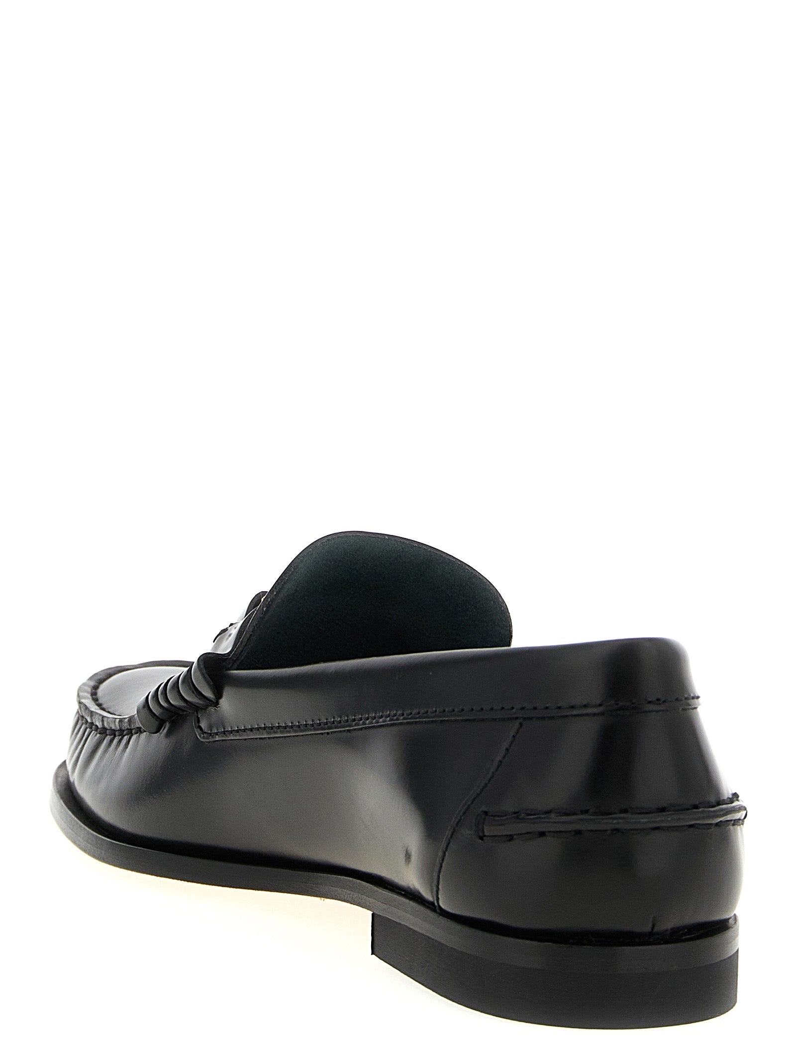 Black Calfskin Slip-On Loafers