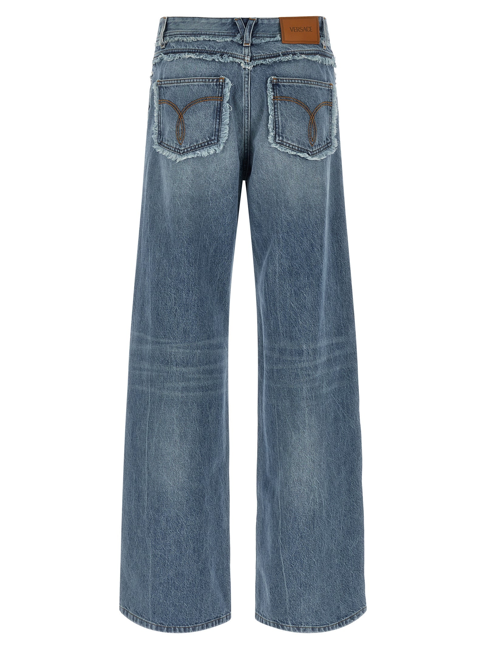 Blue Cotton Boyfriend Jeans