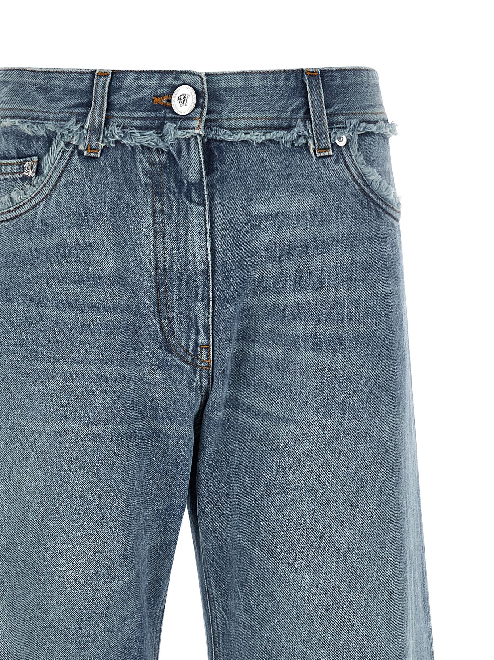 Blue Cotton Boyfriend Jeans
