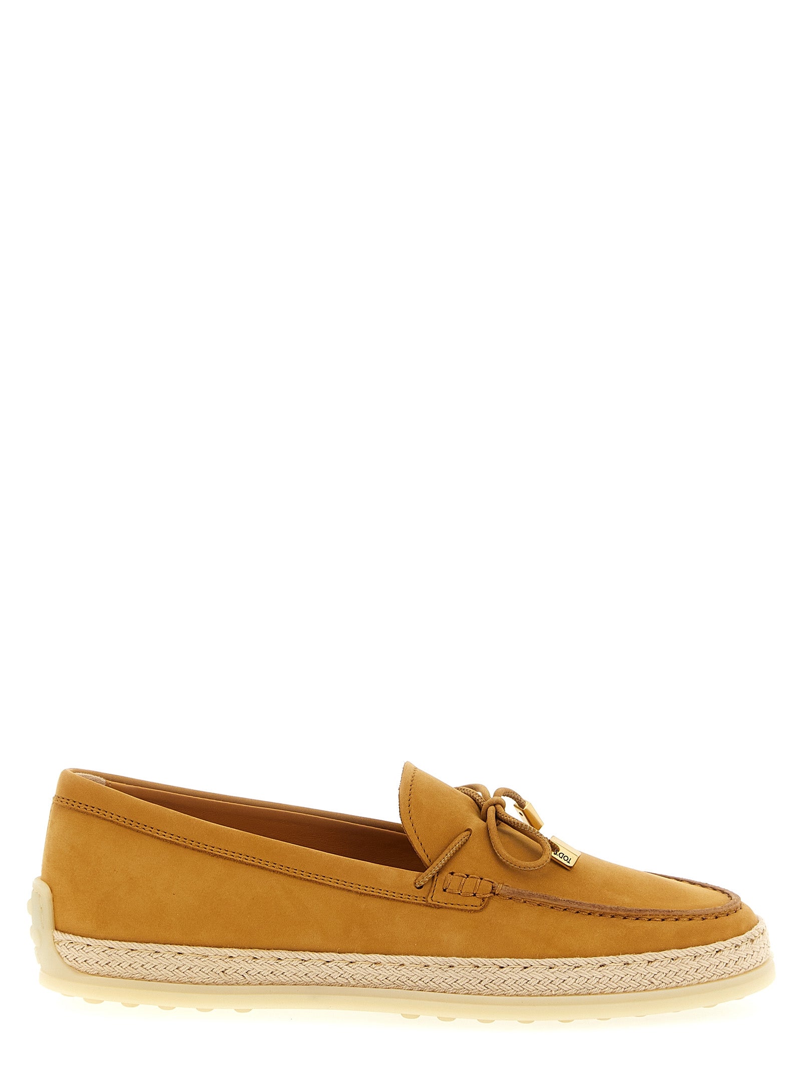 Beige Calfskin Slip-On Loafers
