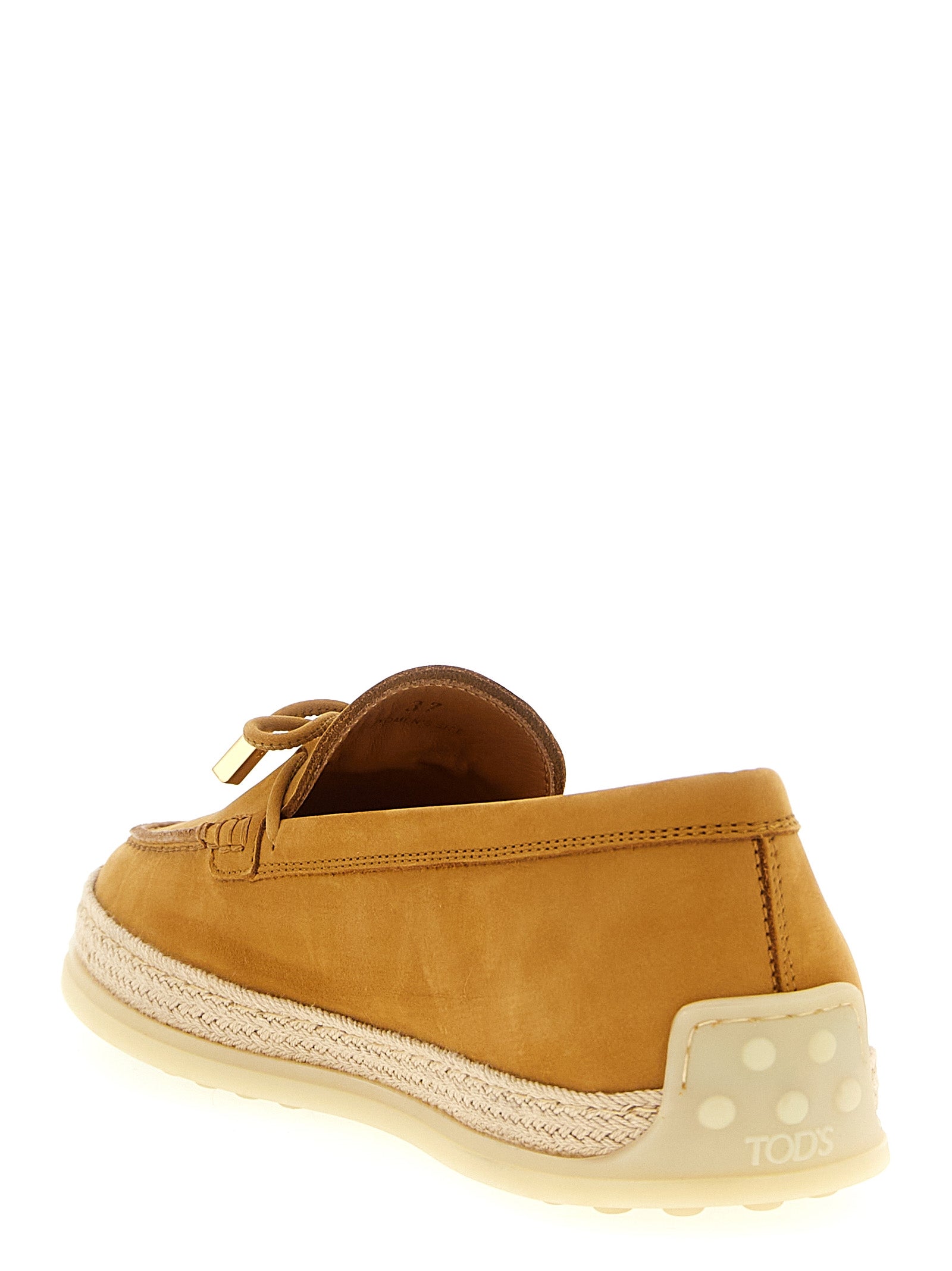 Beige Calfskin Slip-On Loafers