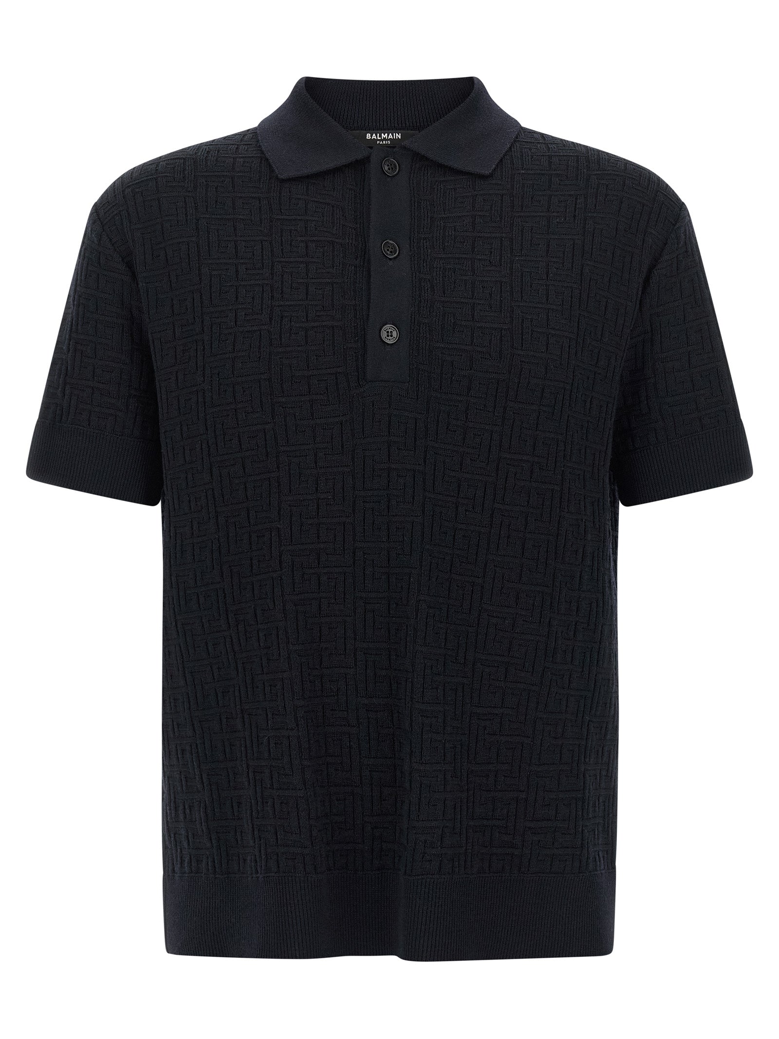 Blue Wool Polo Shirt