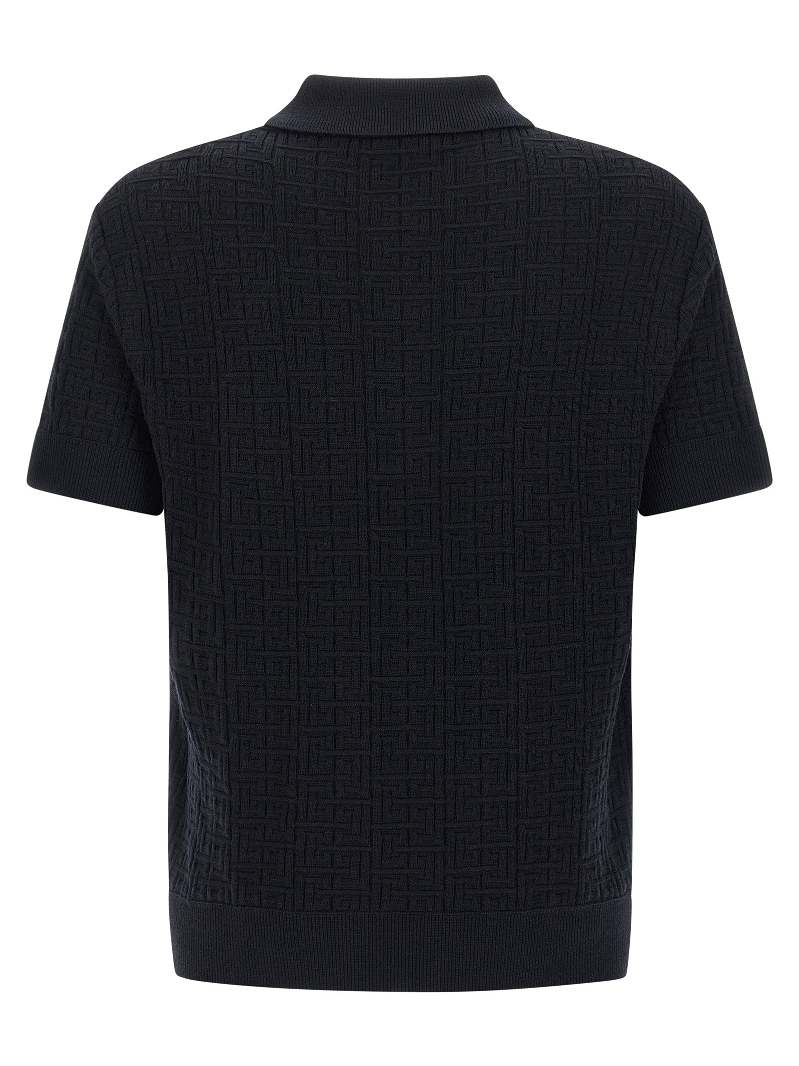 Blue Wool Polo Shirt