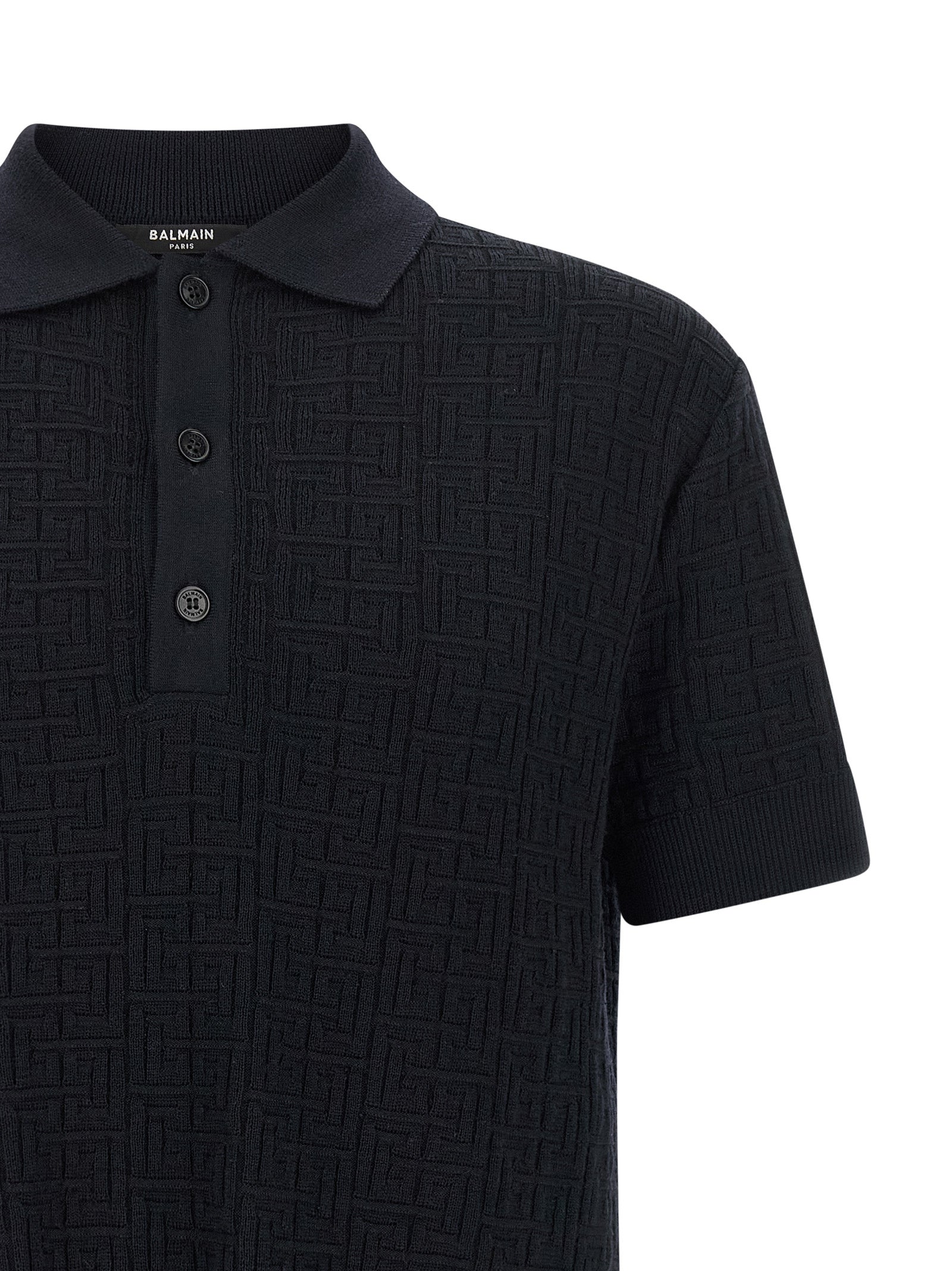 Blue Wool Polo Shirt