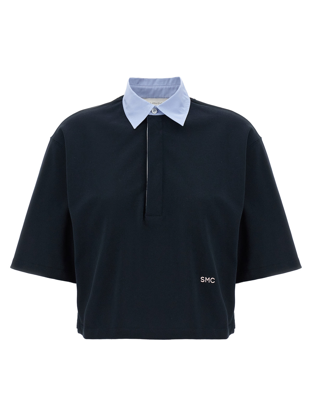 Blue Cotton Polo Shirt