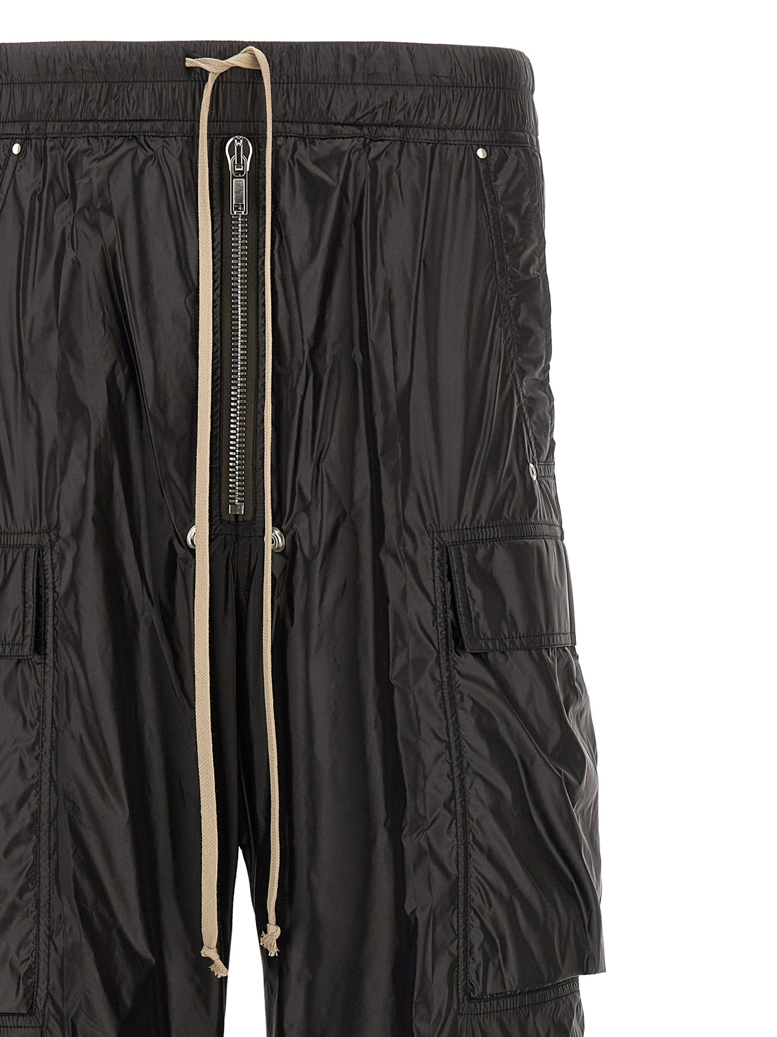 Black Nylon Cargo Pants