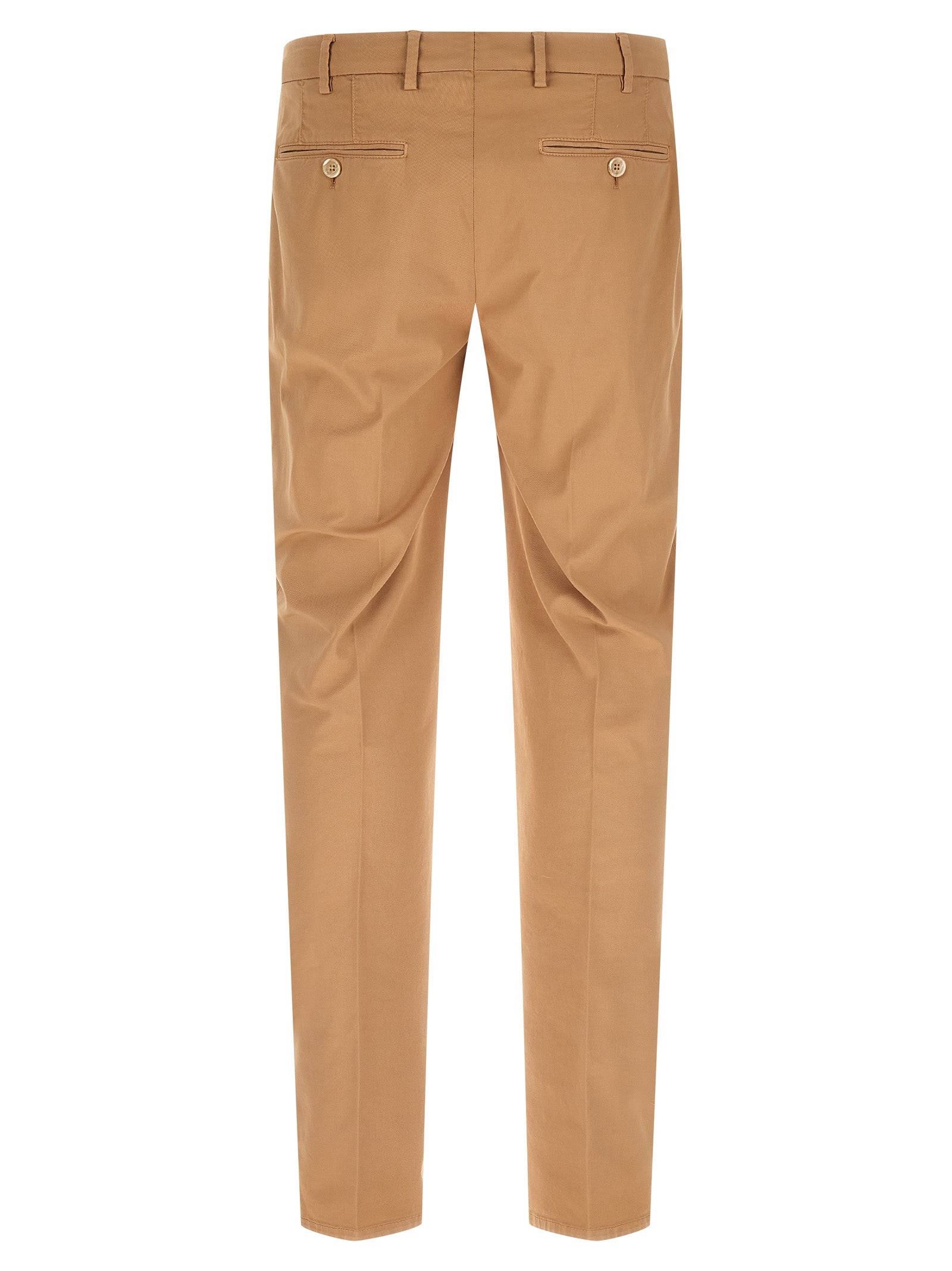 Beige Cotton Casual Pants