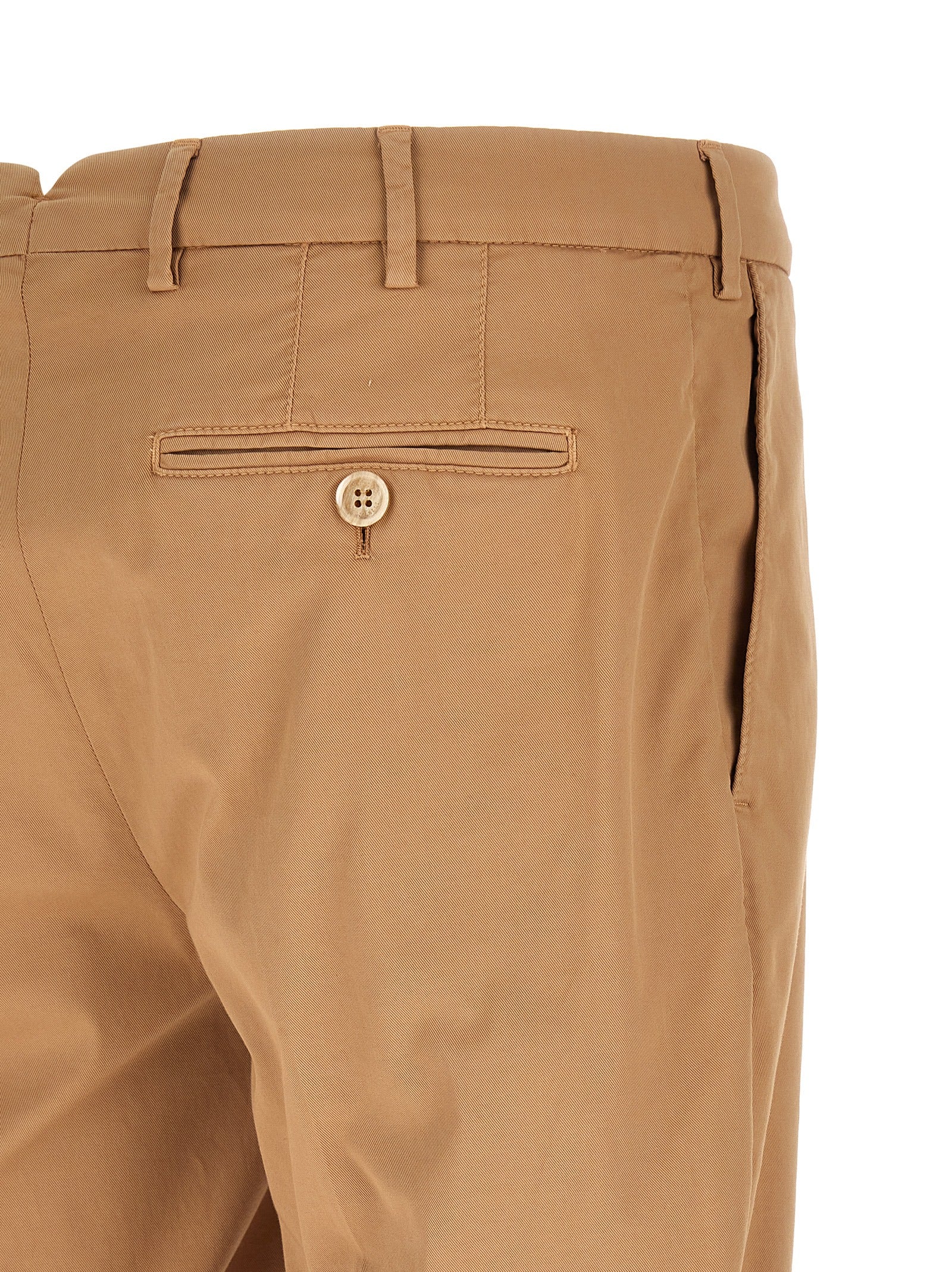 Beige Cotton Casual Pants