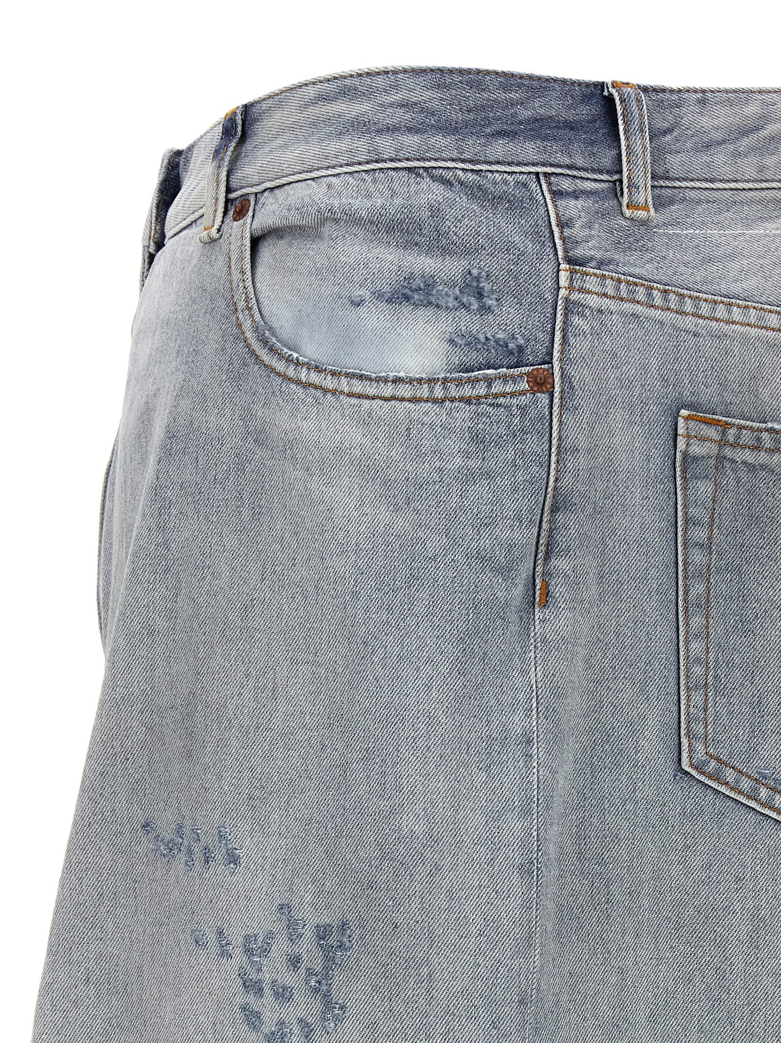 Blue Cotton Mini Skirt