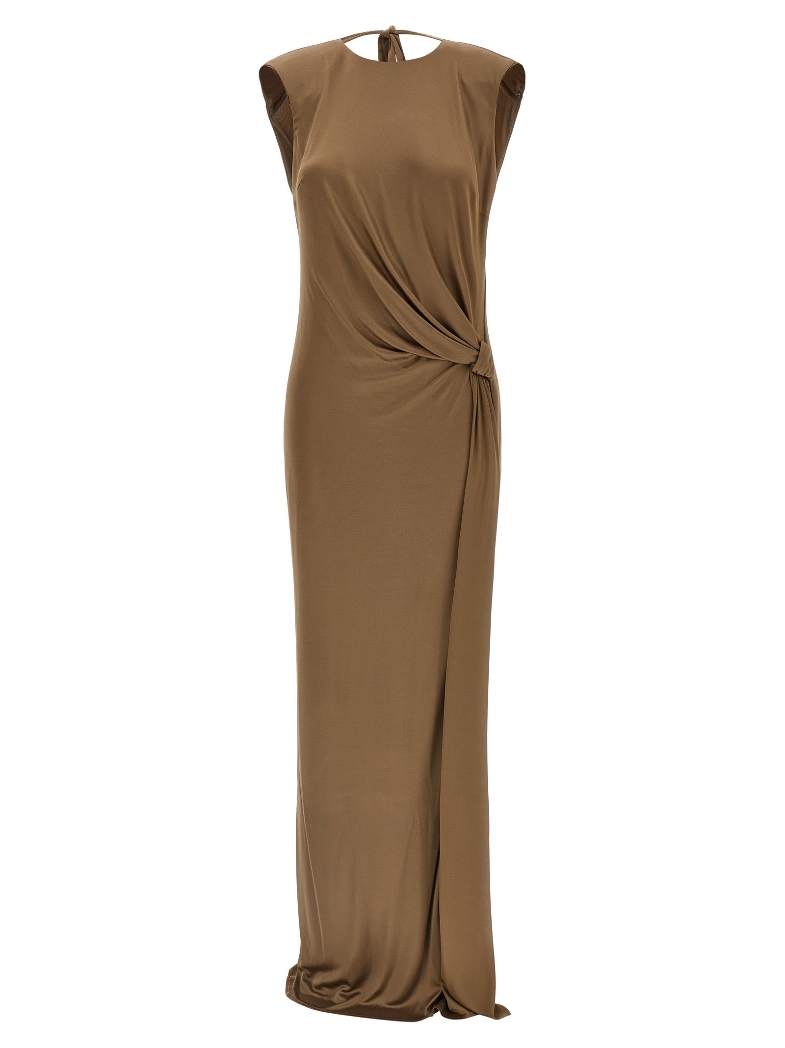 Beige Viscose Long Dress