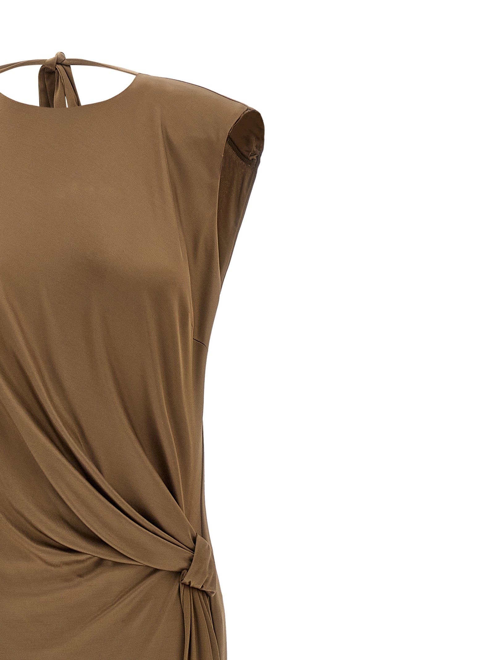 Beige Viscose Long Dress