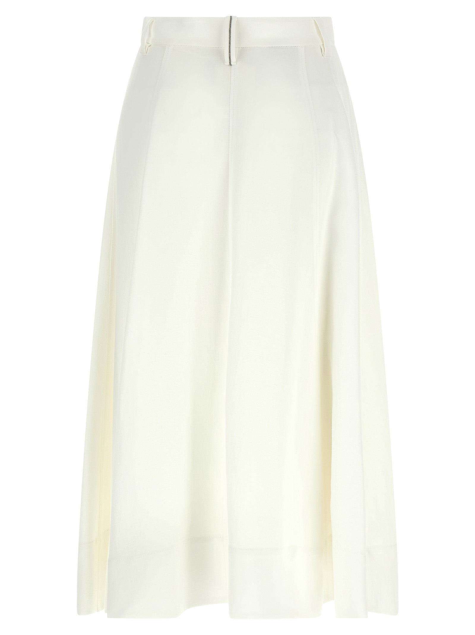 White Viscose Midi Skirt