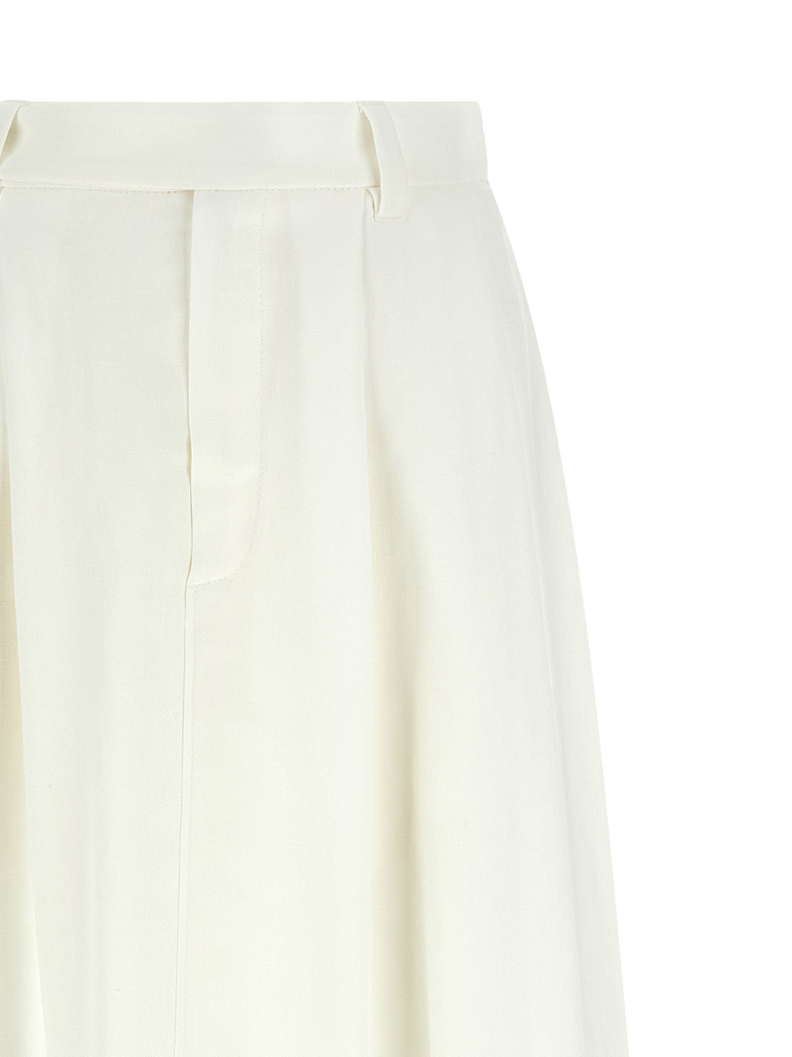 White Viscose Midi Skirt