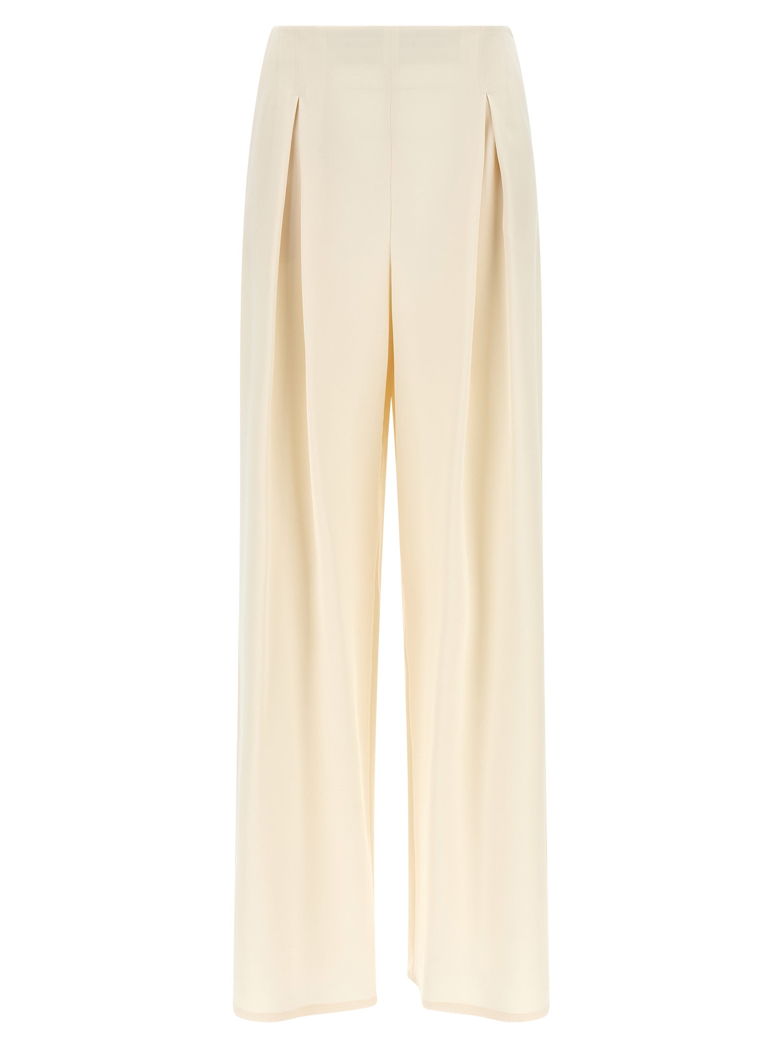 White Silk Casual Pants