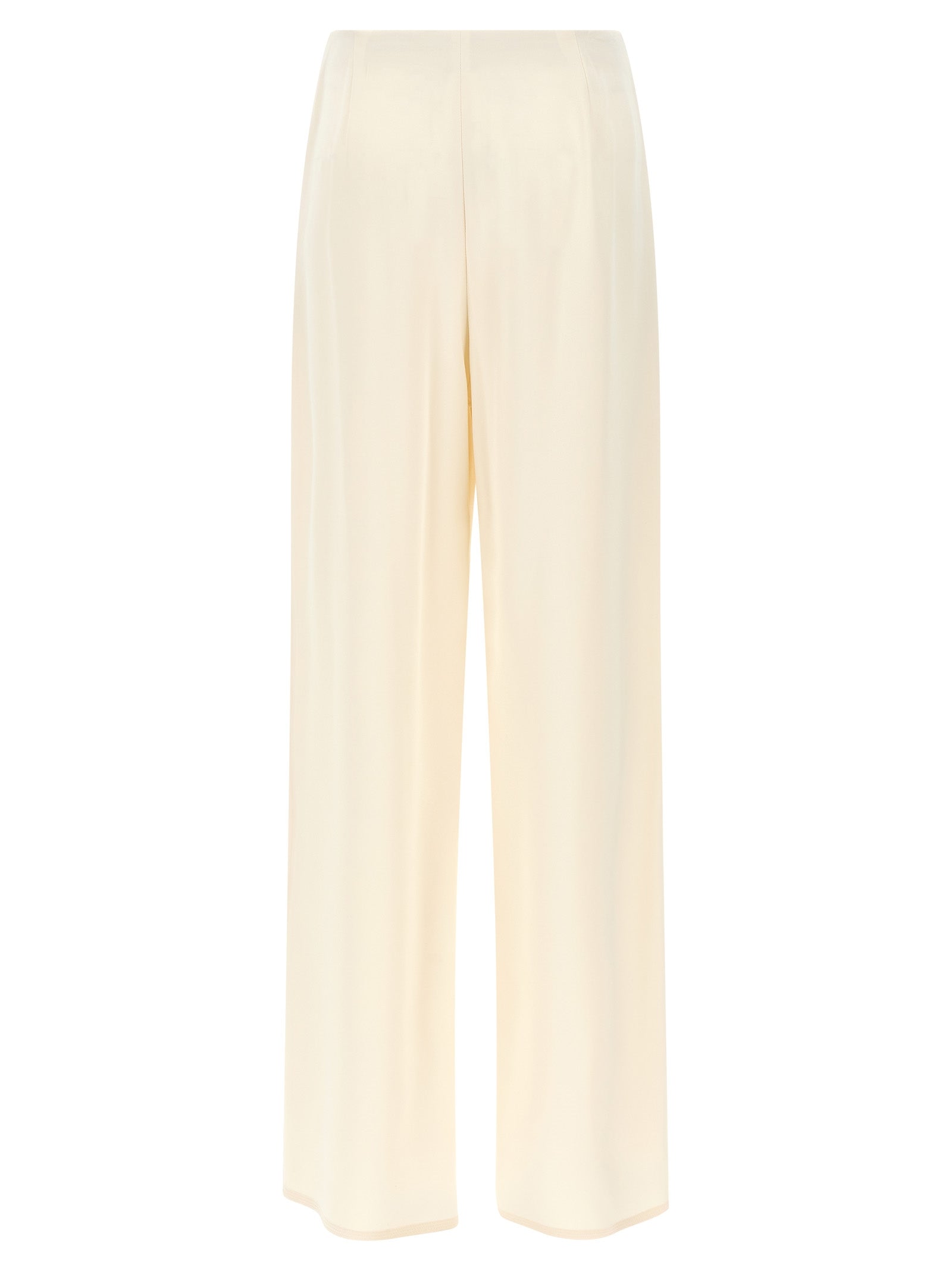White Silk Casual Pants