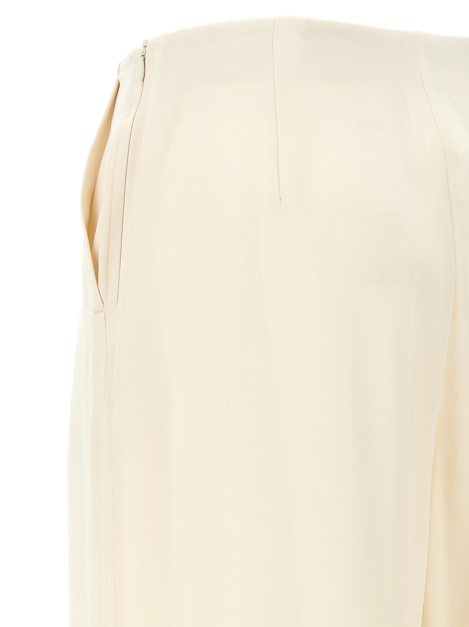 White Silk Casual Pants
