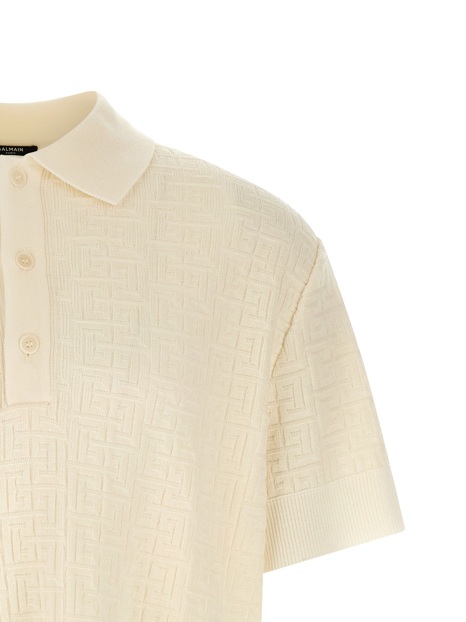 White Wool Polo Shirt