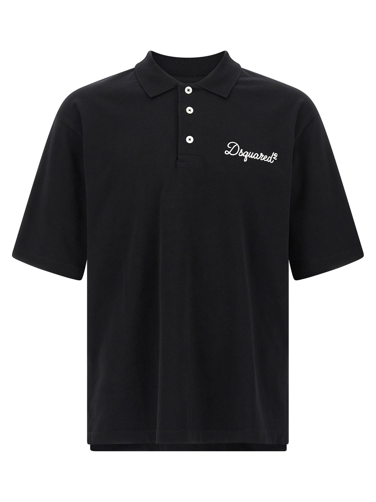 Black Cotton Polo Shirt