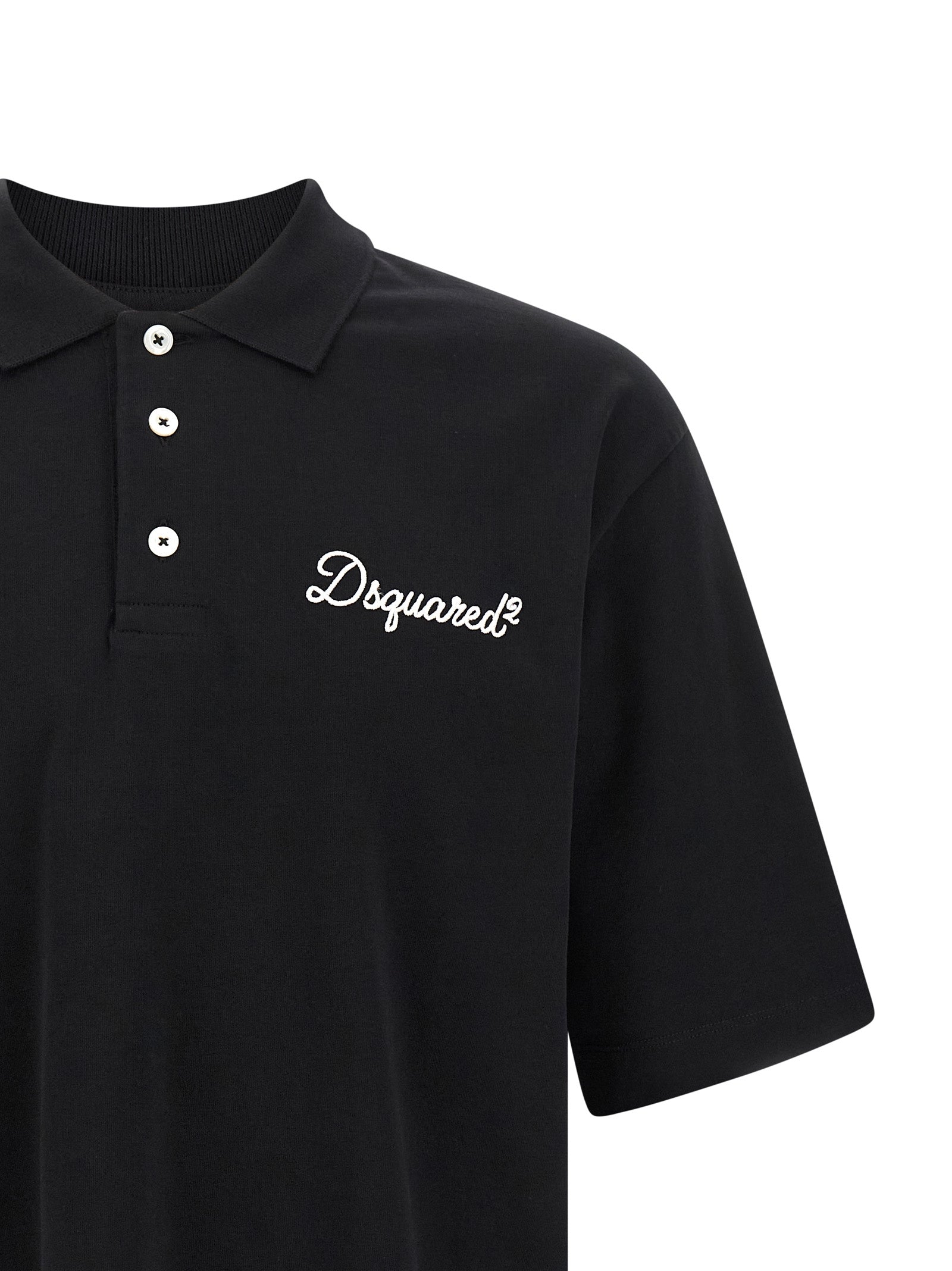 Black Cotton Polo Shirt