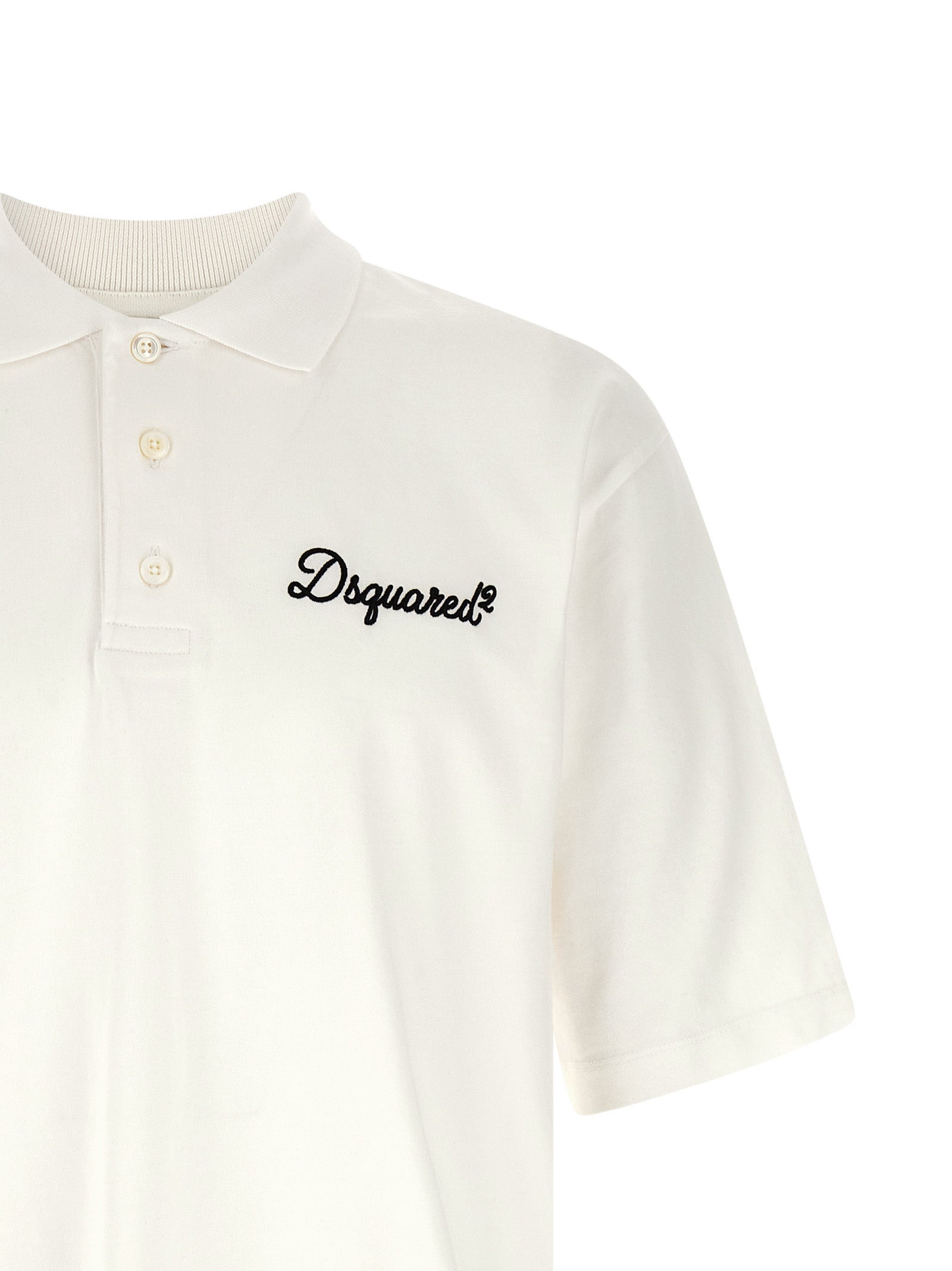 White Cotton Polo Shirt