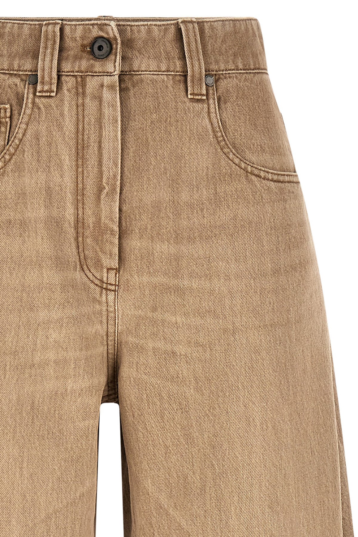 Beige Cotton Jeans Denim