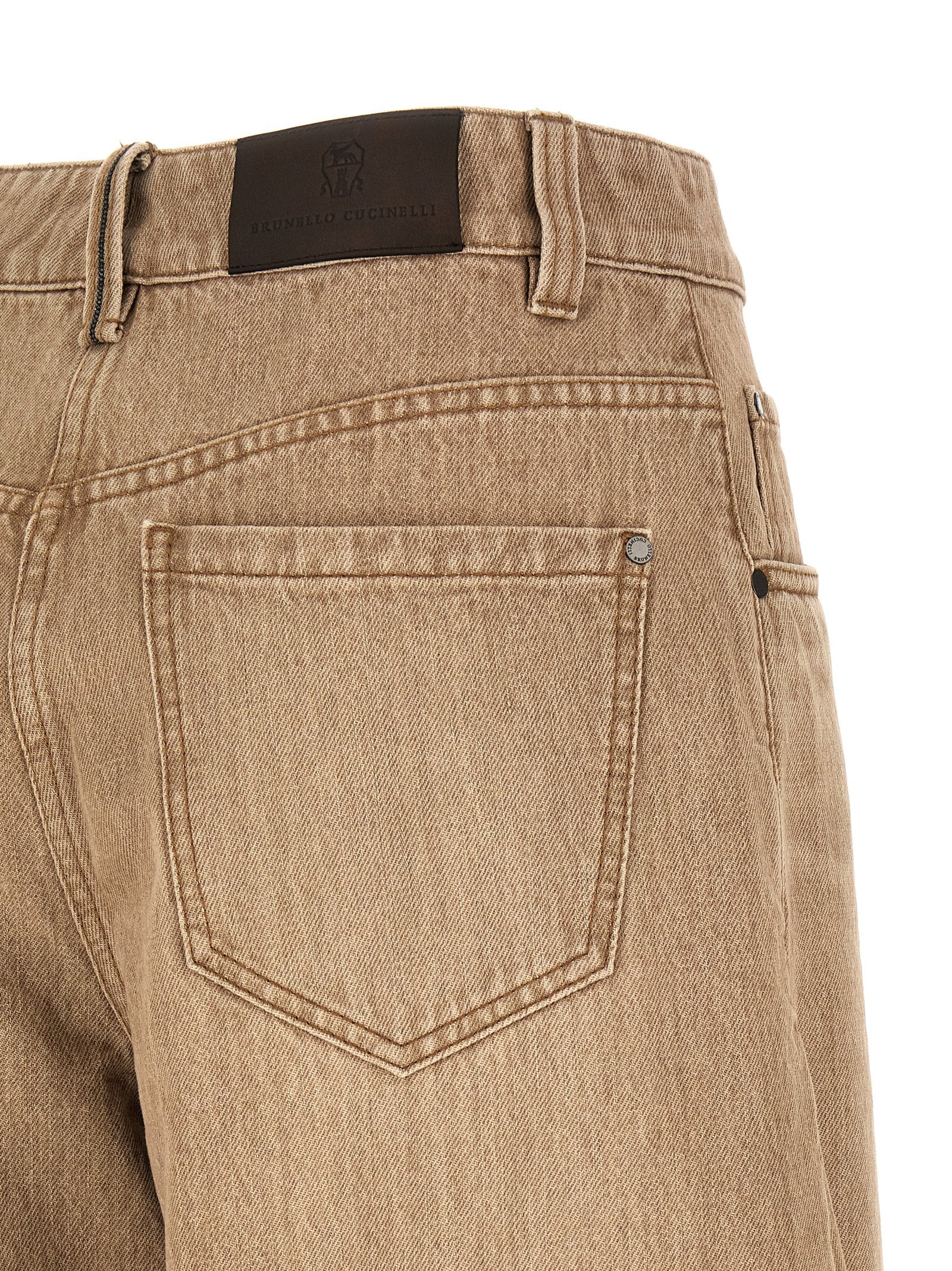 Beige Cotton Jeans Denim