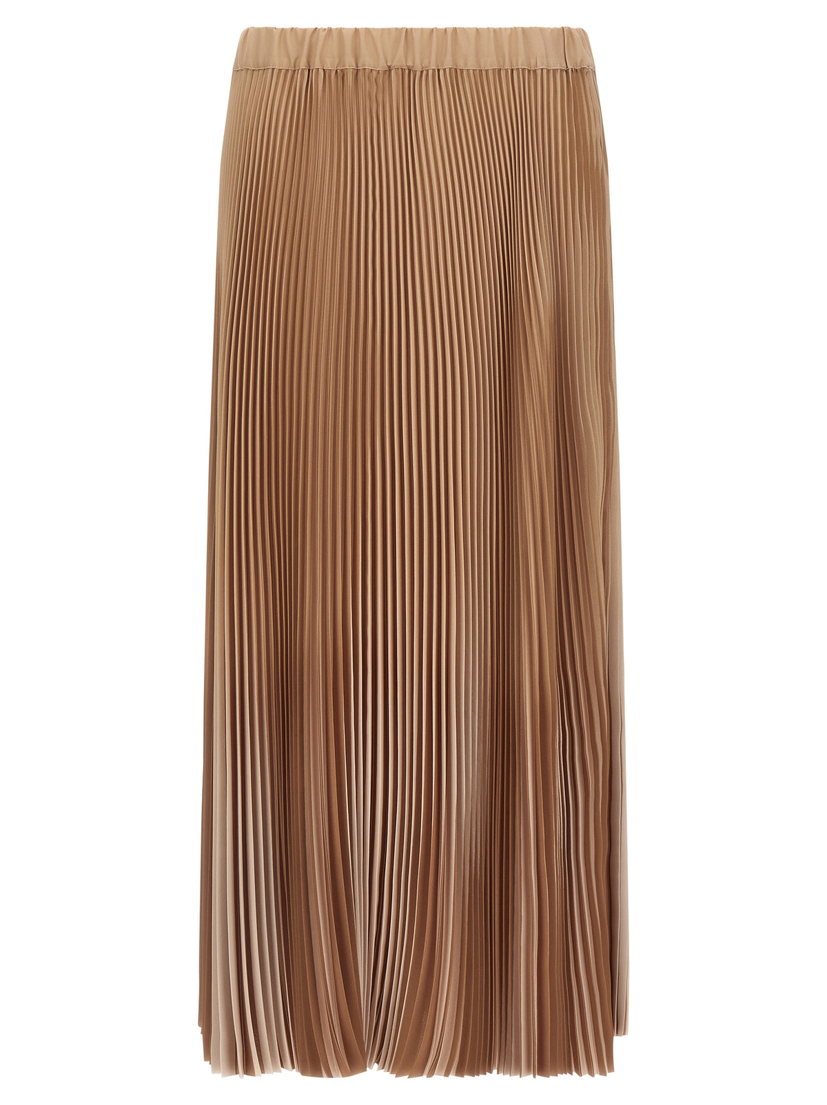 Beige Polyester Midi Skirt
