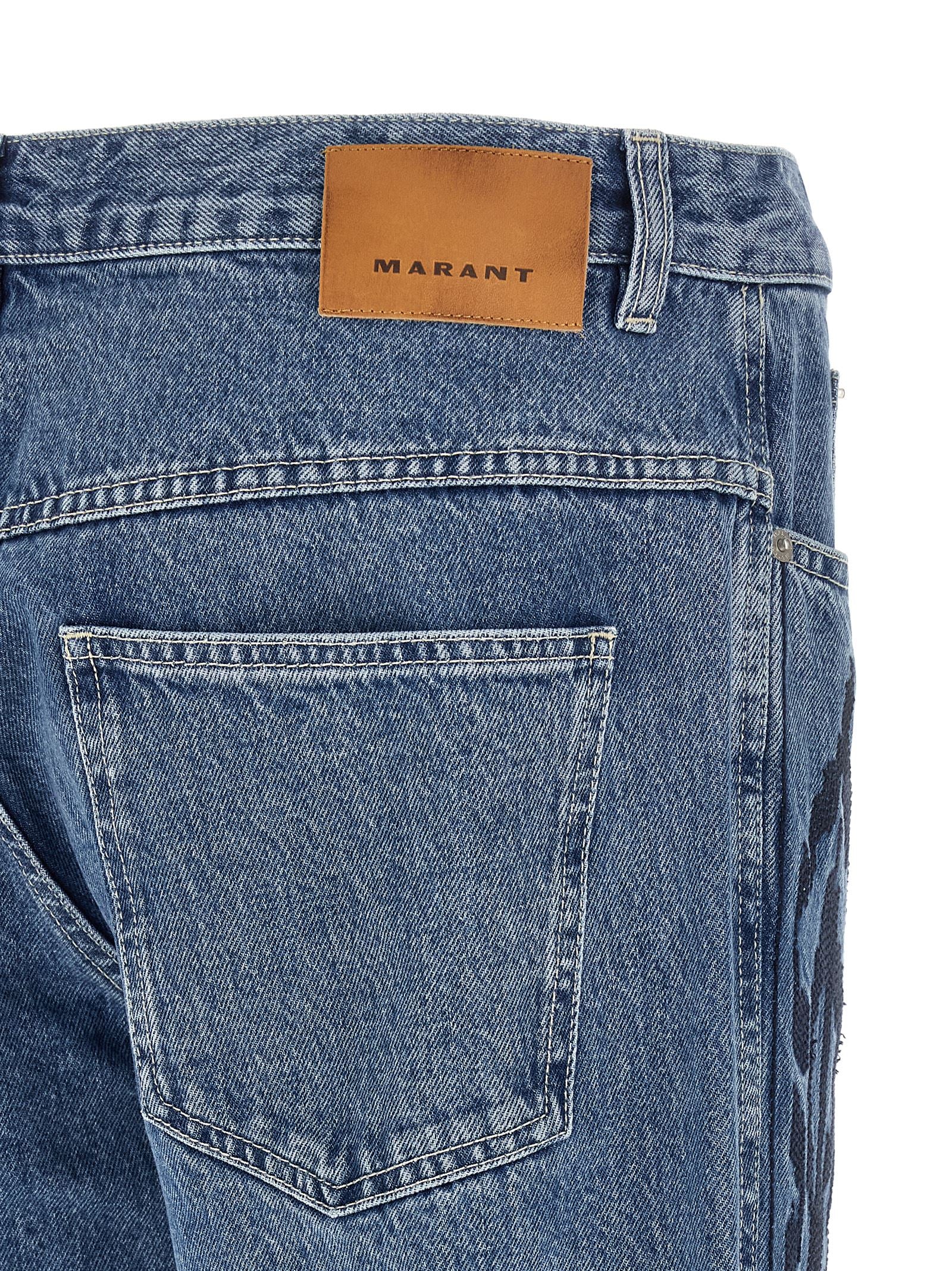 Blue Cotton Straight-Leg Jeans