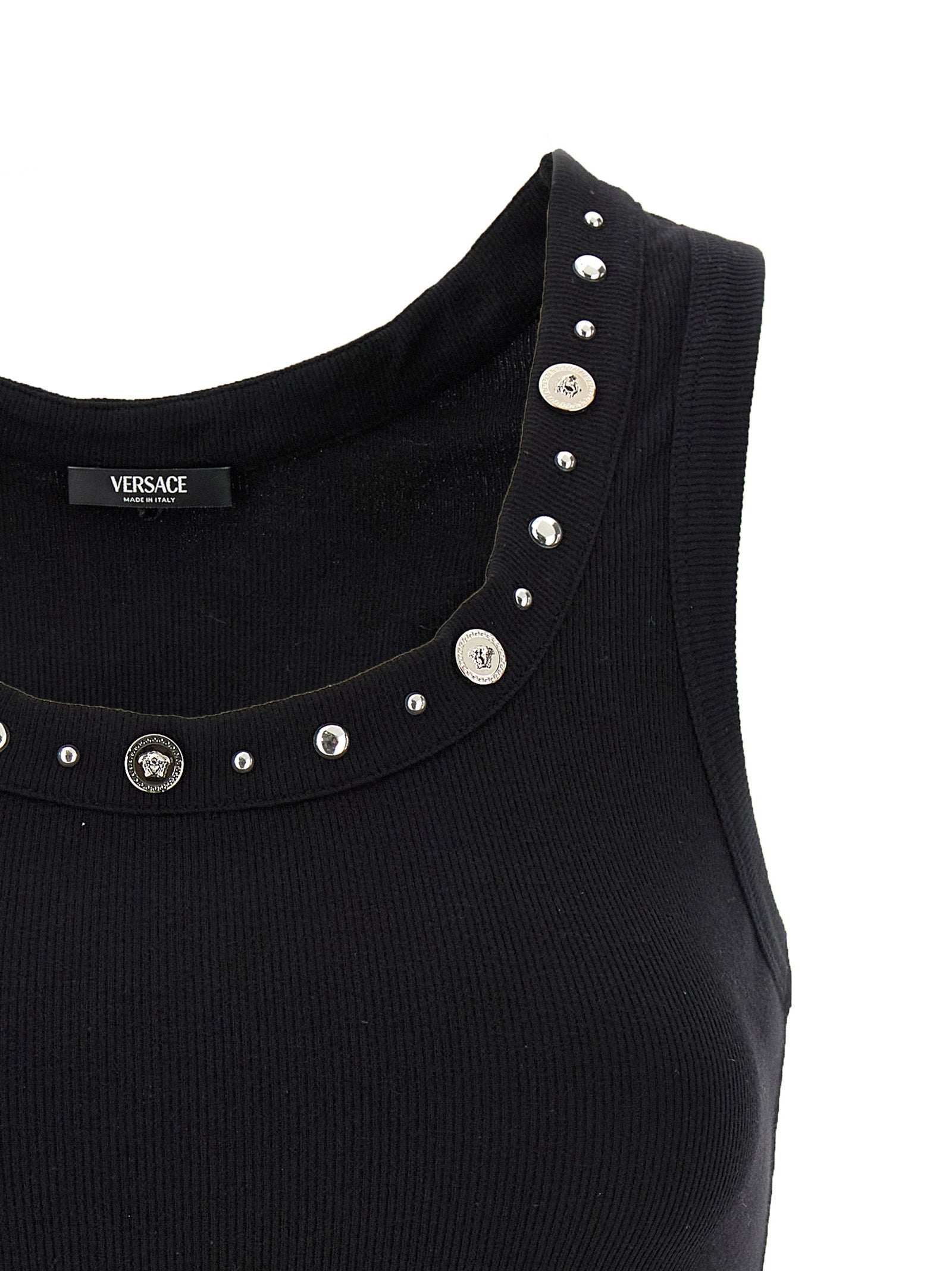 Black Cotton Sleeveles T-Shirt