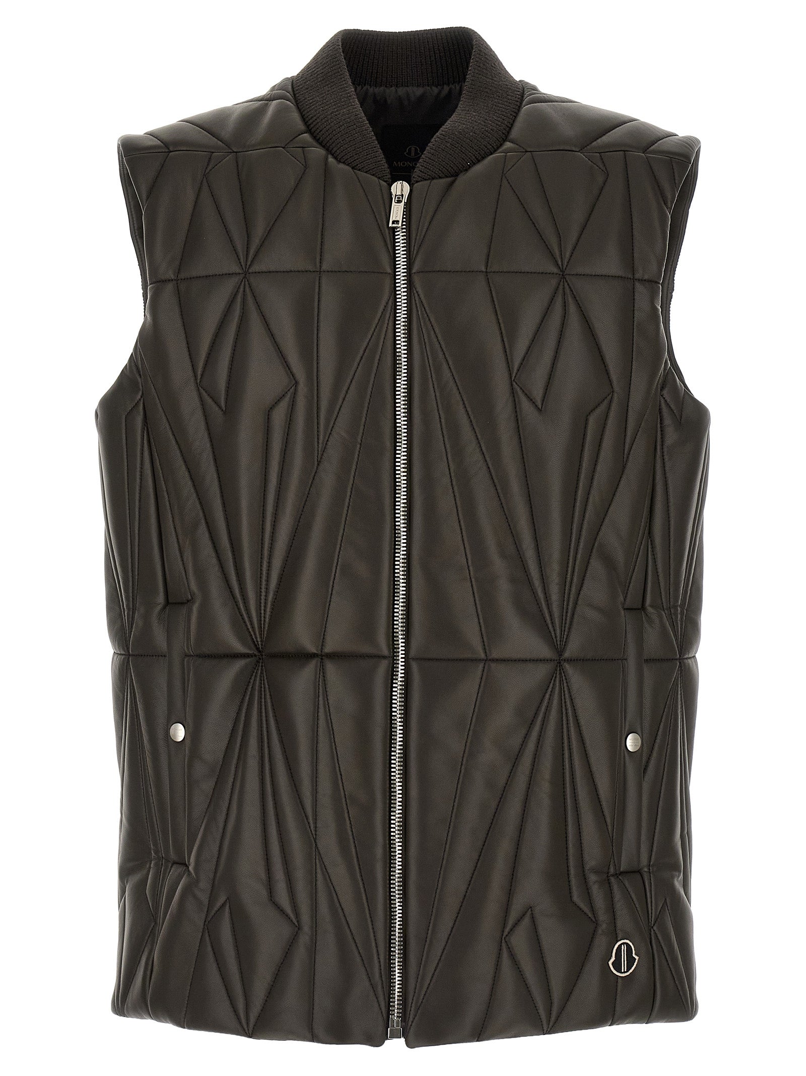 Brown Lamb Leather Sleeveless Jacket