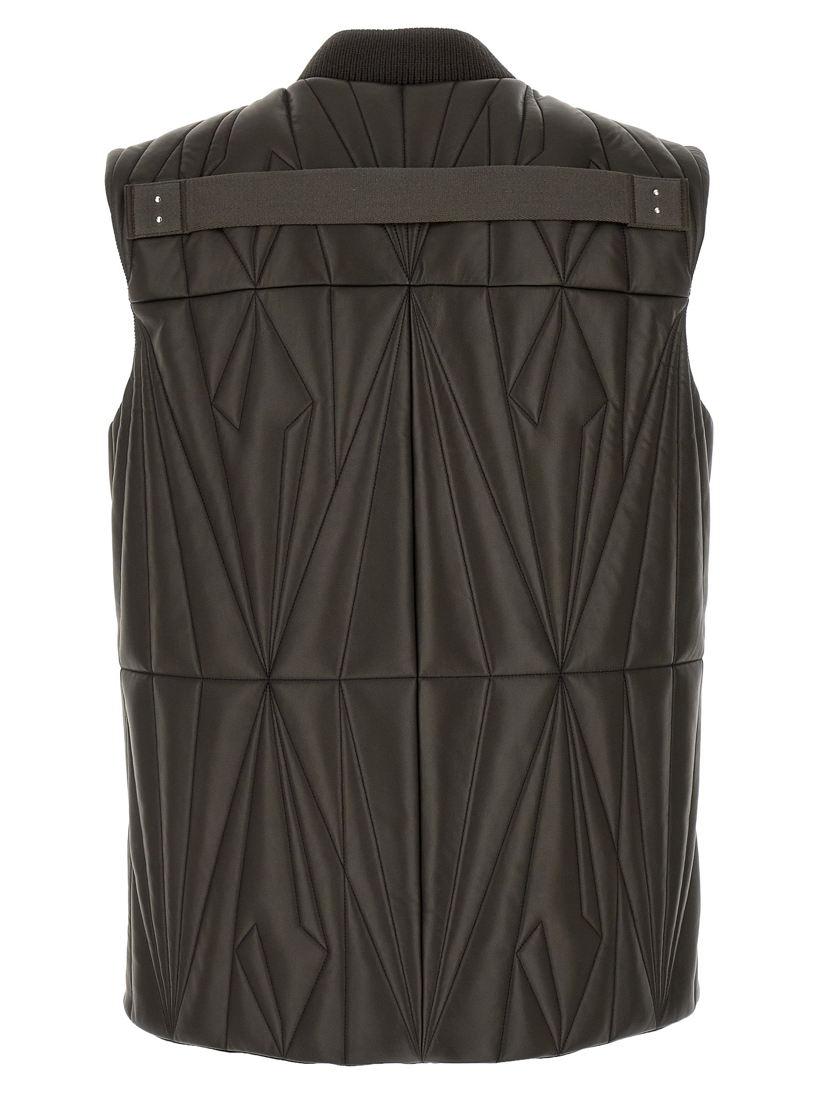 Brown Lamb Leather Sleeveless Jacket