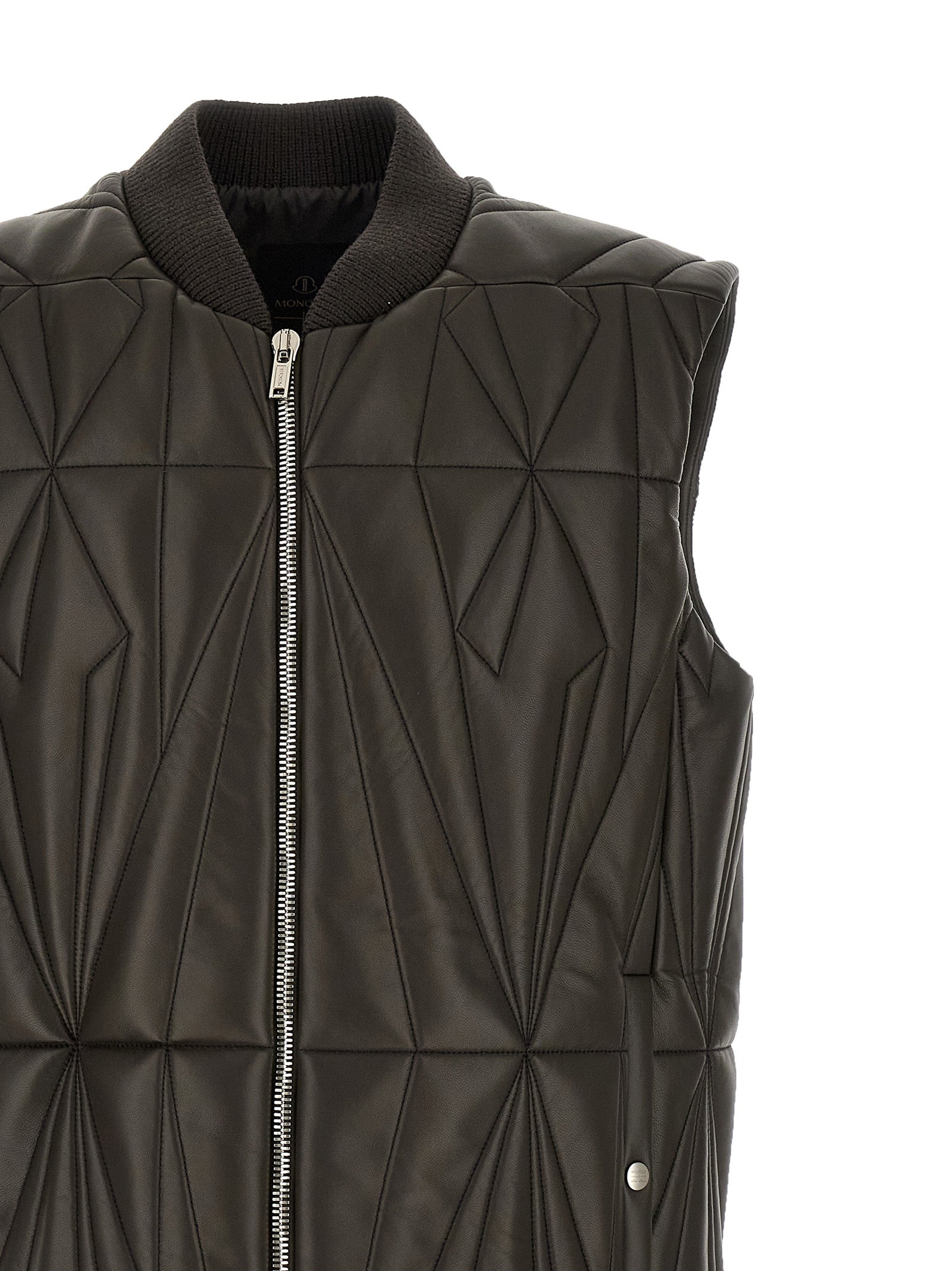 Brown Lamb Leather Sleeveless Jacket