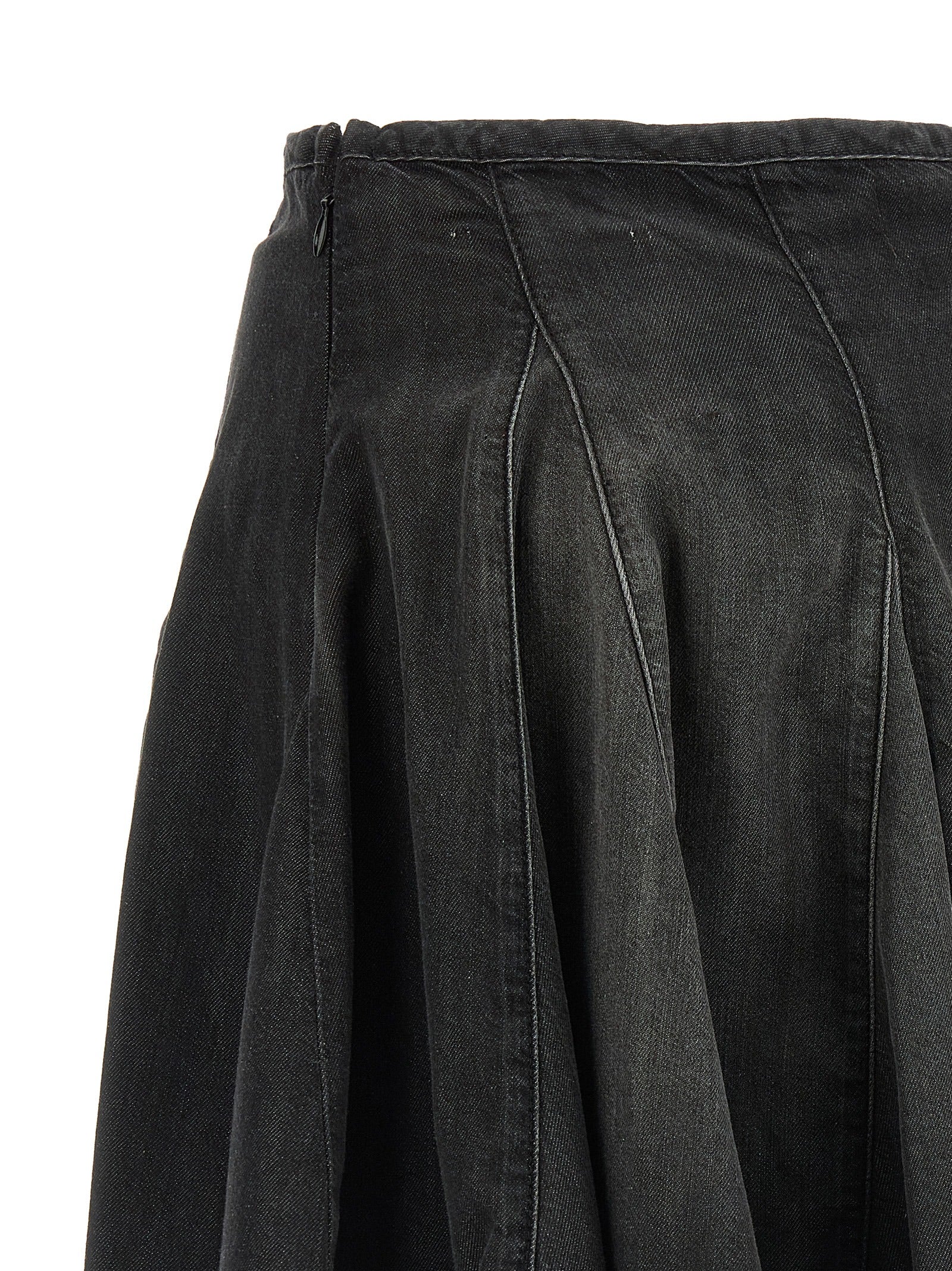 Black Cotton Long Skirt
