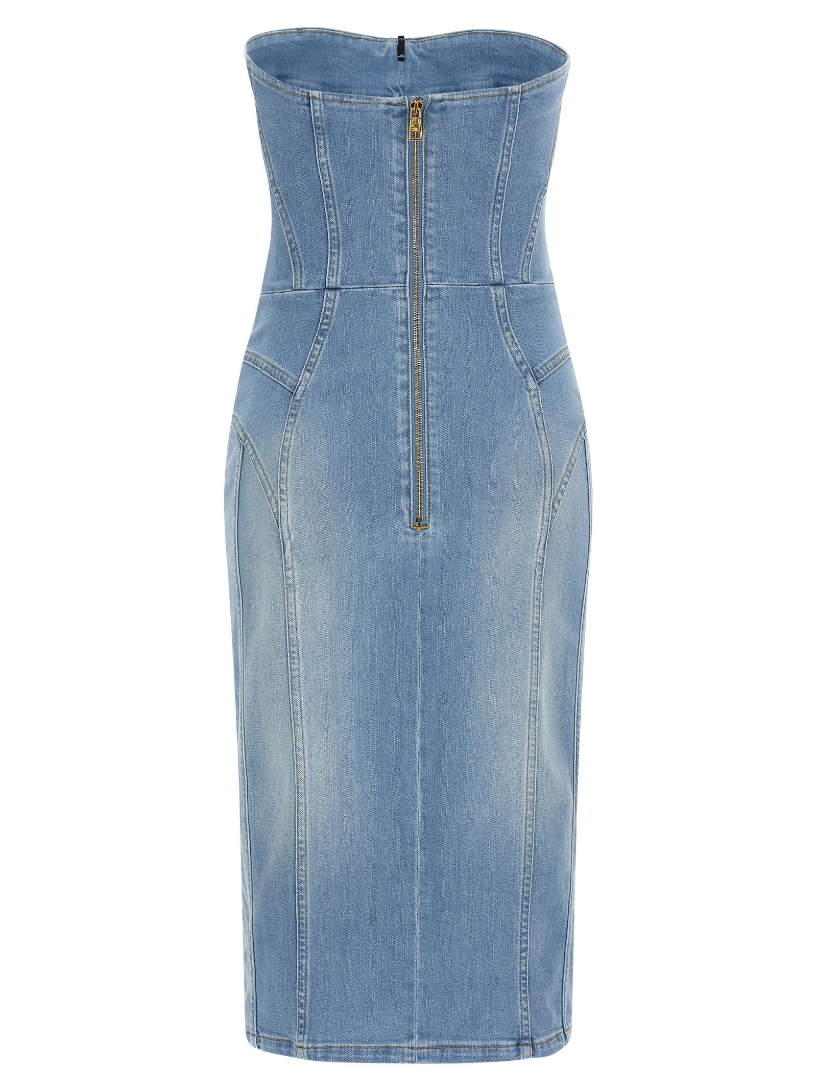 Blue Cotton Midi Dress