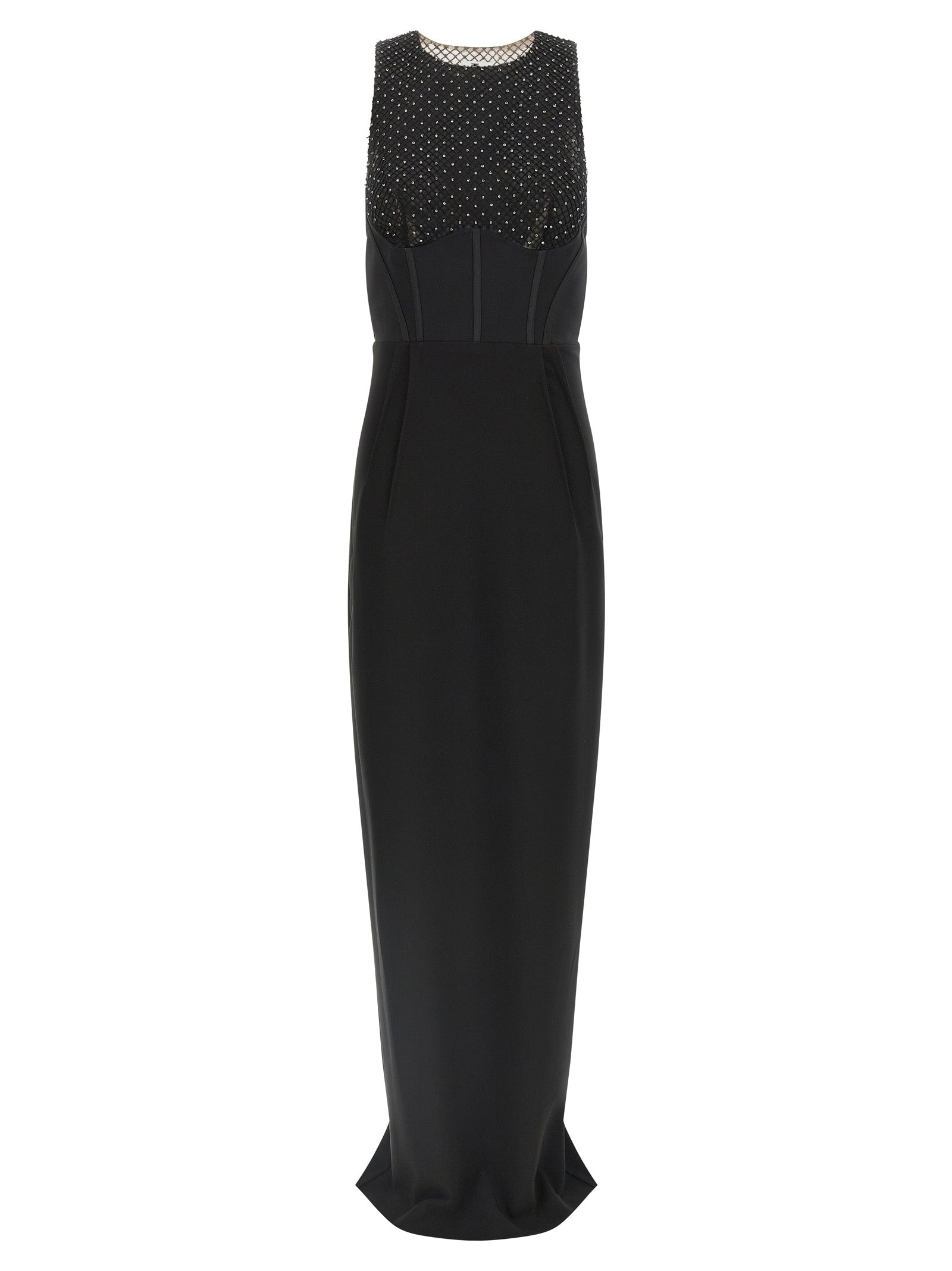 Black Polyester Long Dress