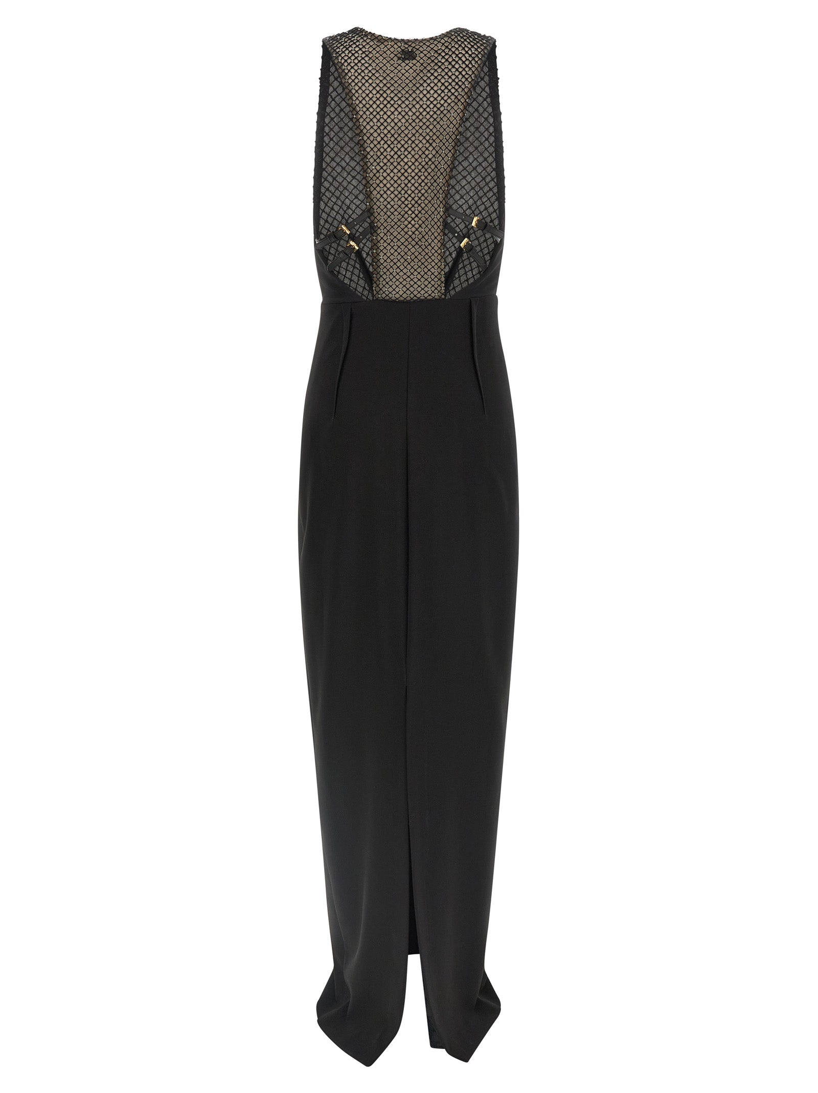 Black Polyester Long Dress