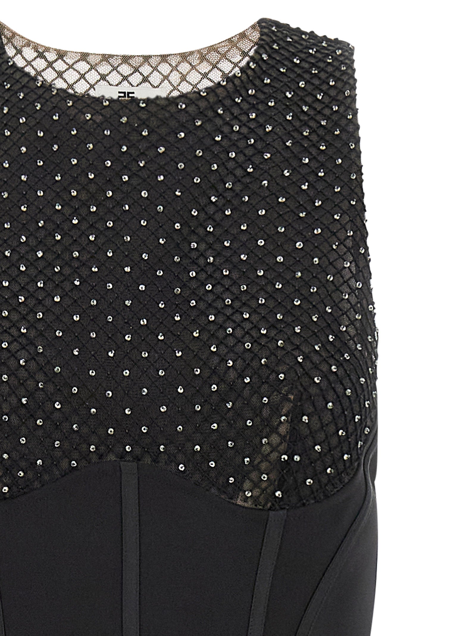 Black Polyester Long Dress